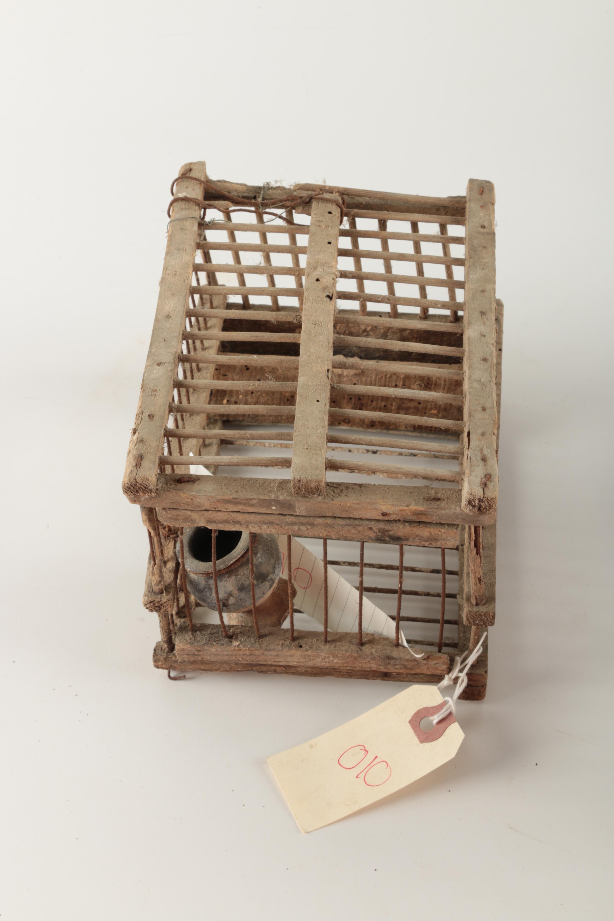 Antique Coal Miner's Canary Bird Cages