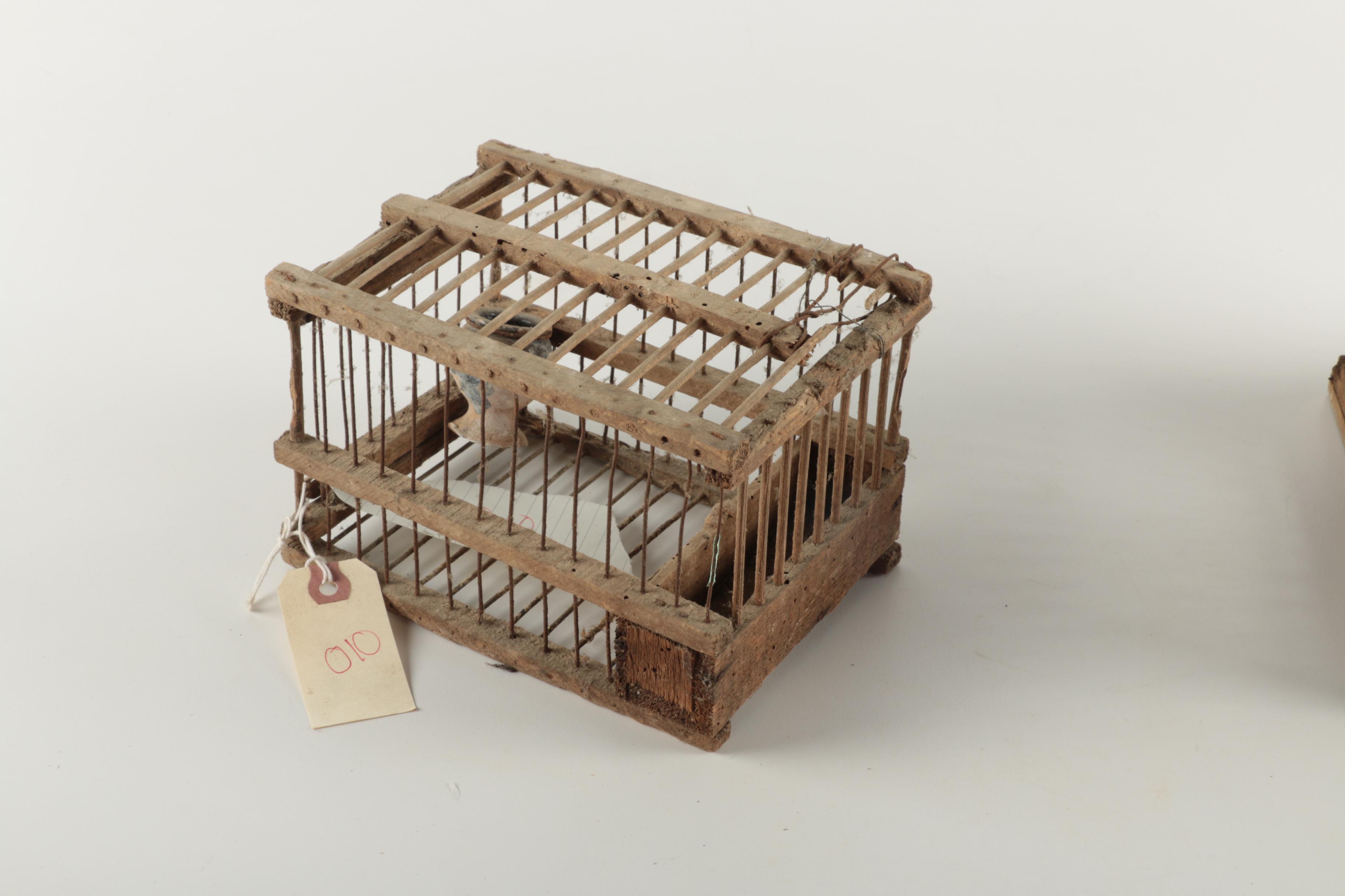 Antique Coal Miner's Canary Bird Cages