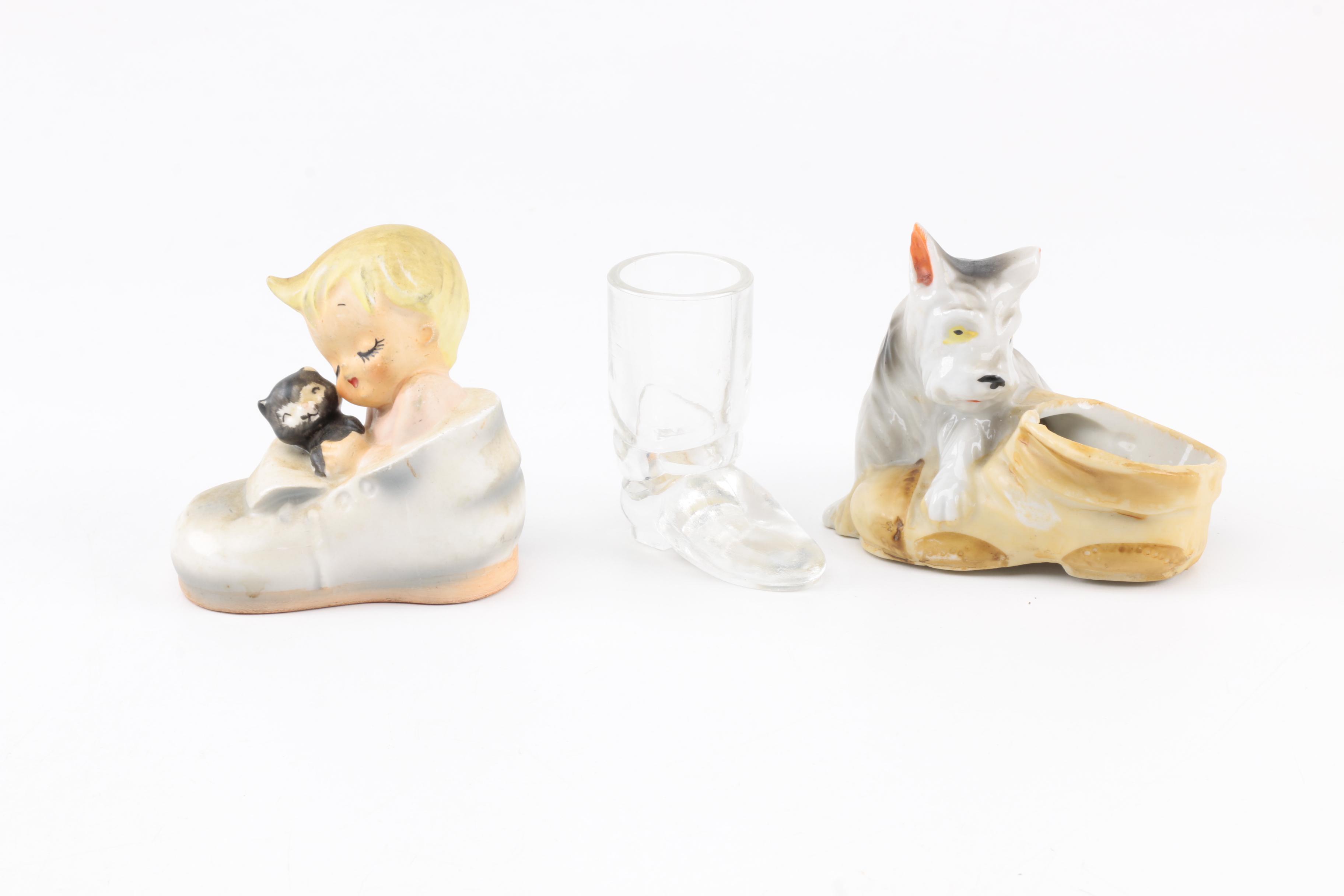Vintage Shoe Themed Figurines