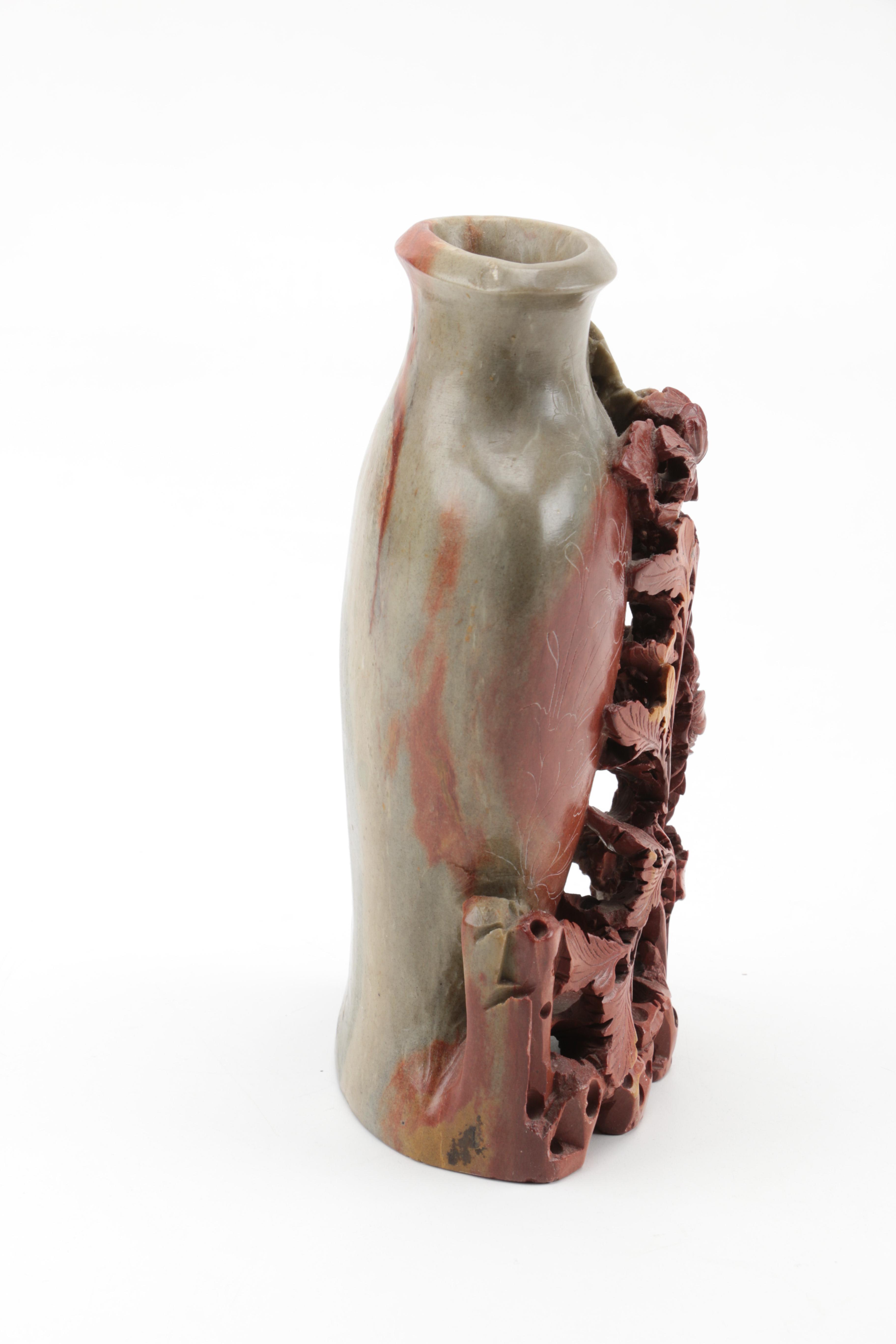 Chinese Carved Soapstone Vase