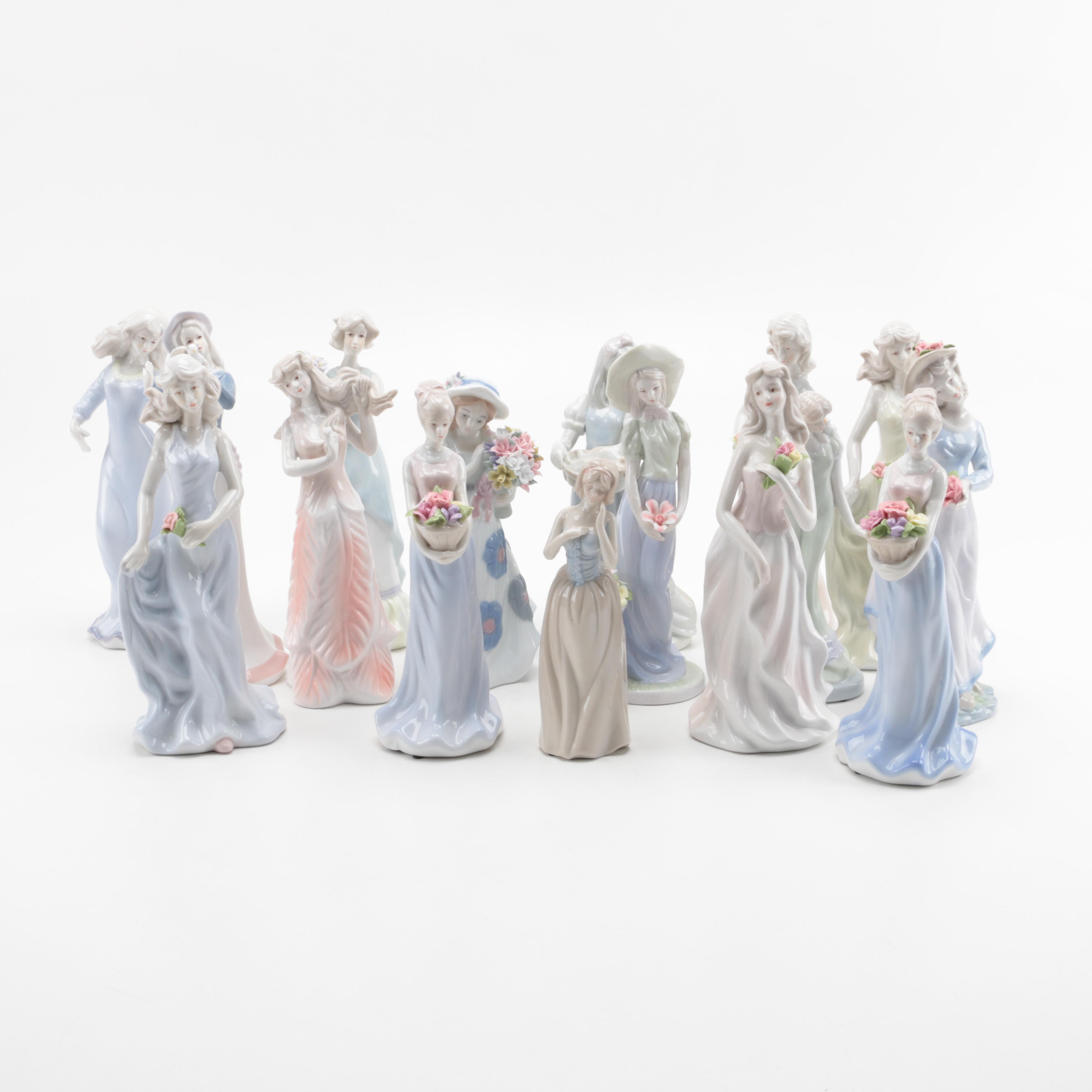 Porcelain Ladies Figurines Including Mallorca and K's Collection