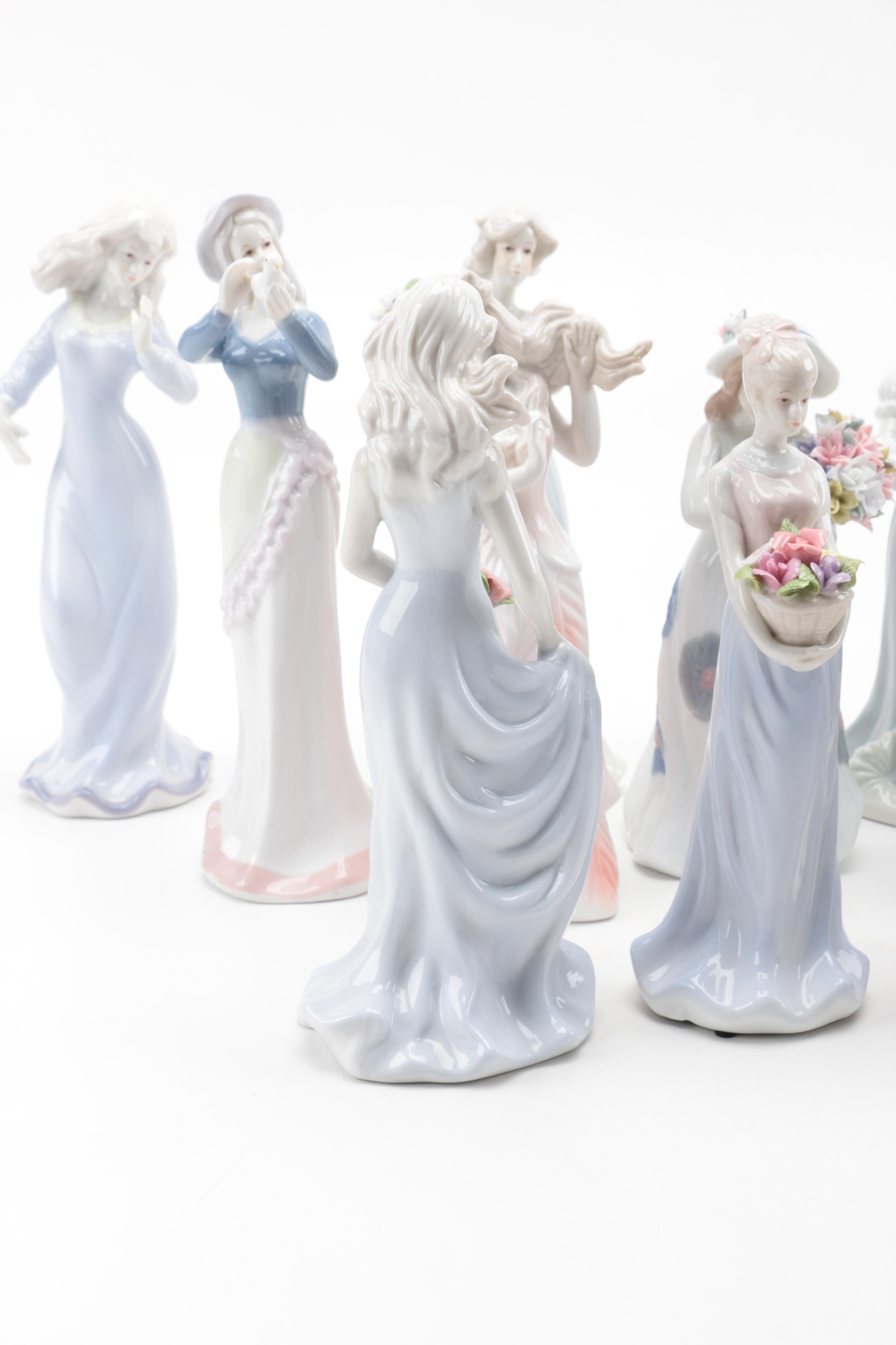 Porcelain Ladies Figurines Including Mallorca and K's Collection