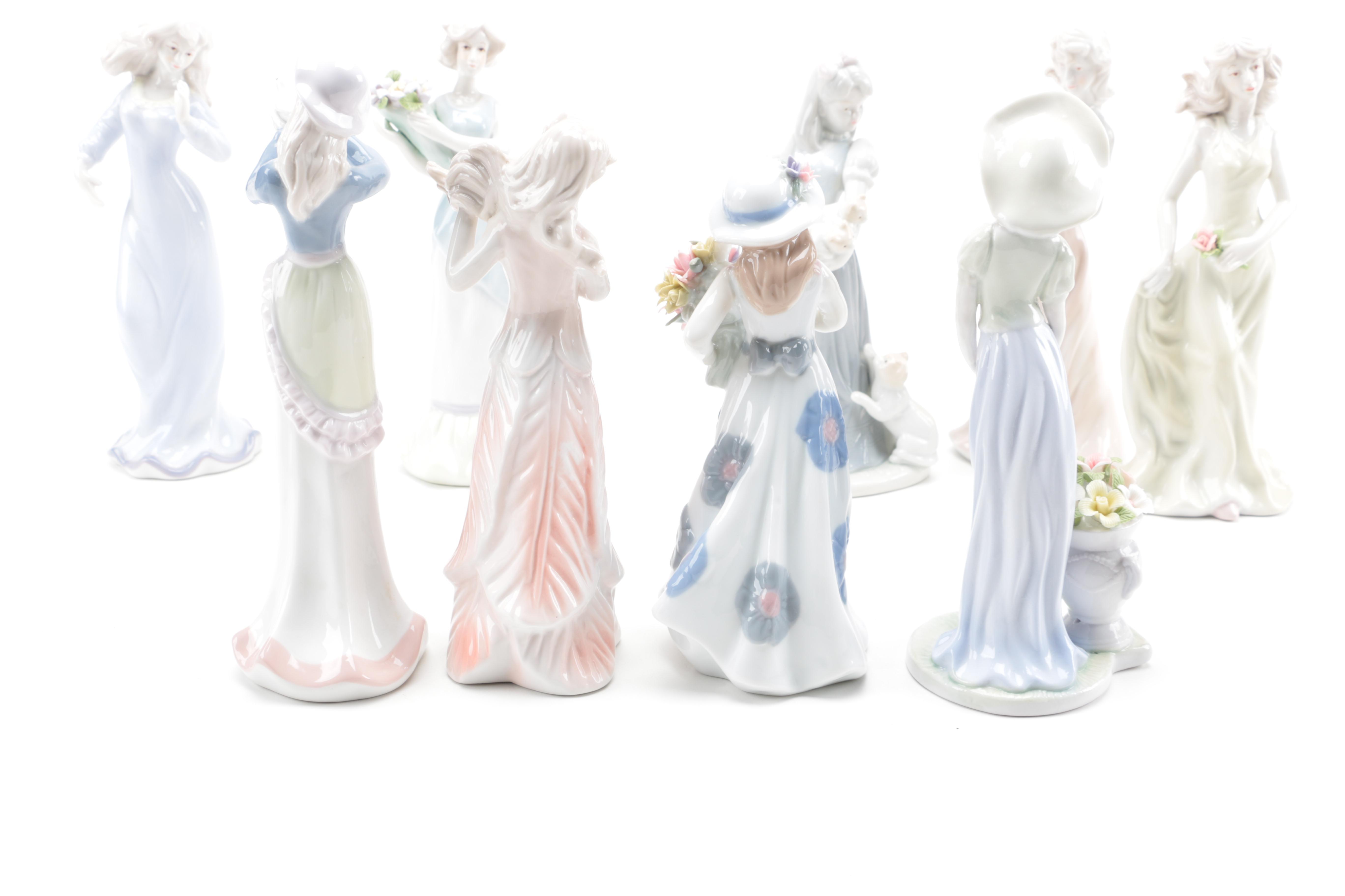 Porcelain Ladies Figurines Including Mallorca and K's Collection