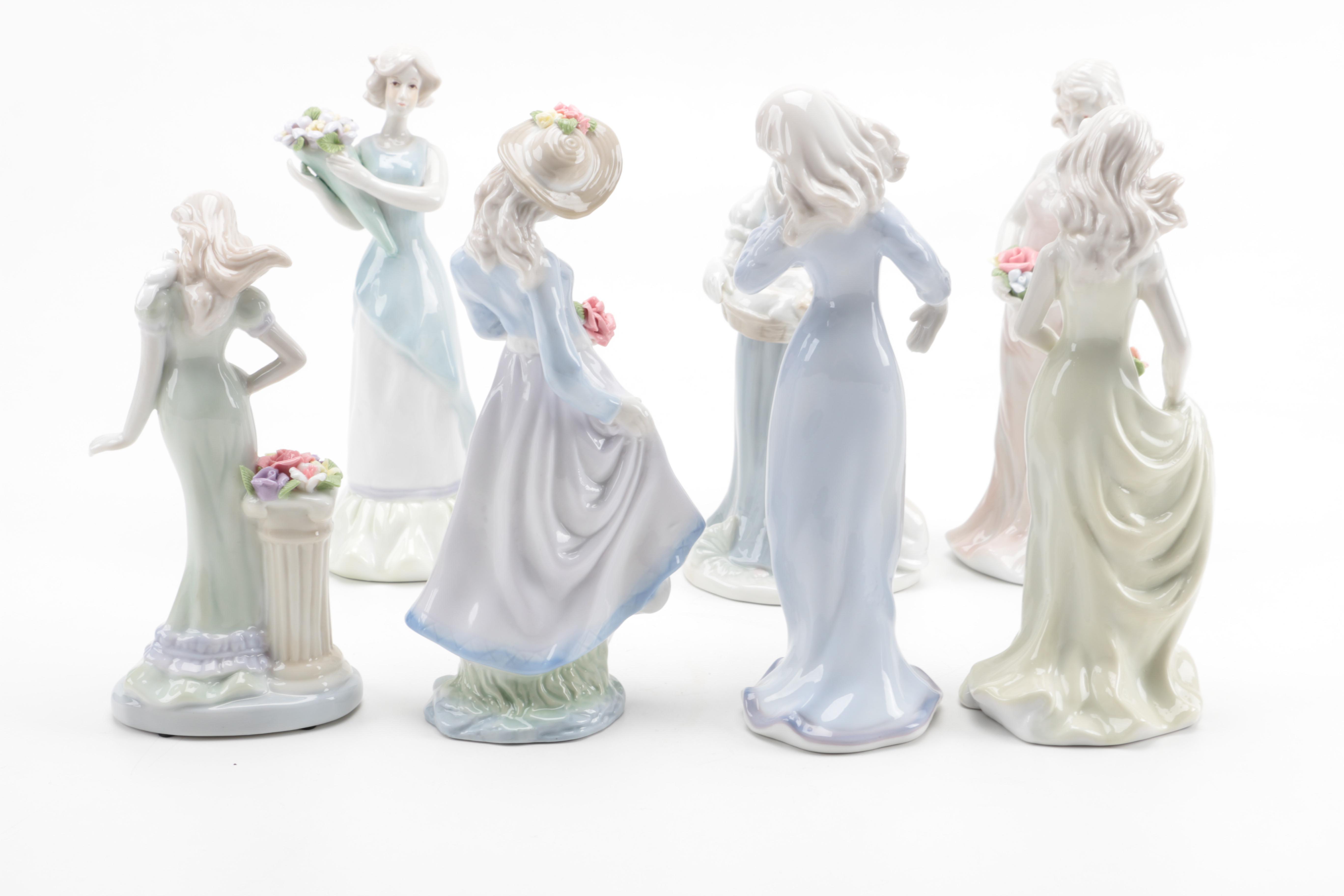 Porcelain Ladies Figurines Including Mallorca and K's Collection