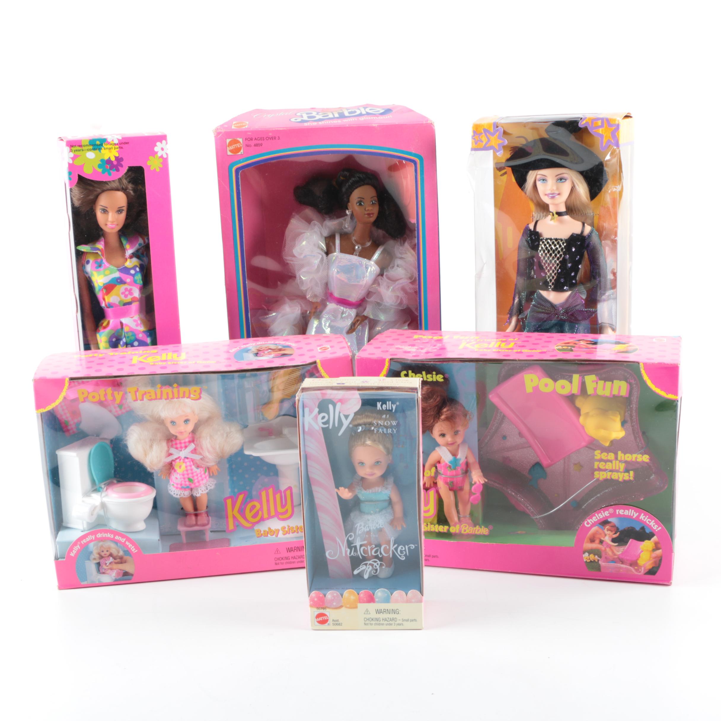 Collection of Barbie and Kelly Dolls