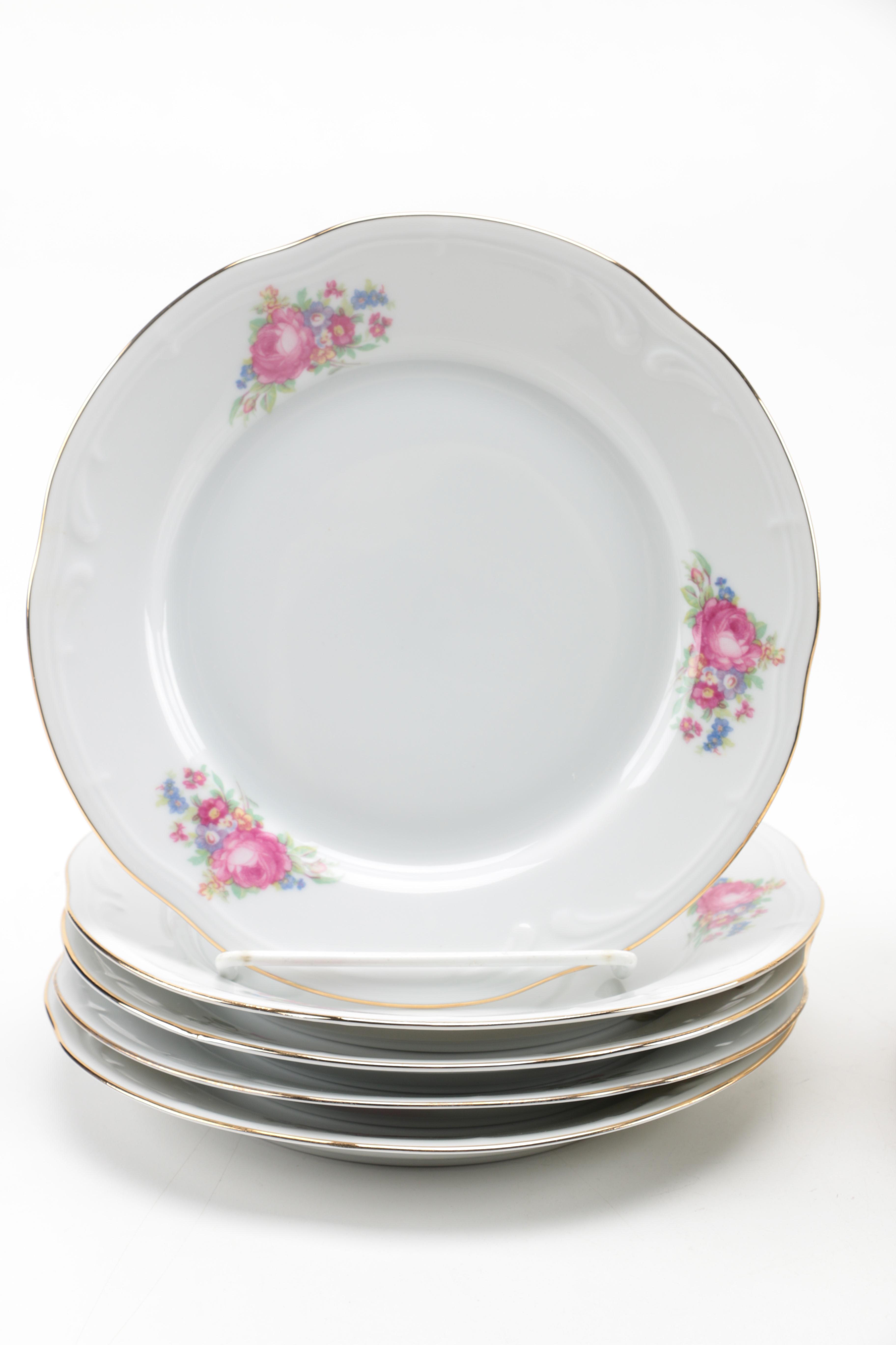 Grouping of Ceramic and Porcelain Plates in Two Patterns Featuring Wtoctawek