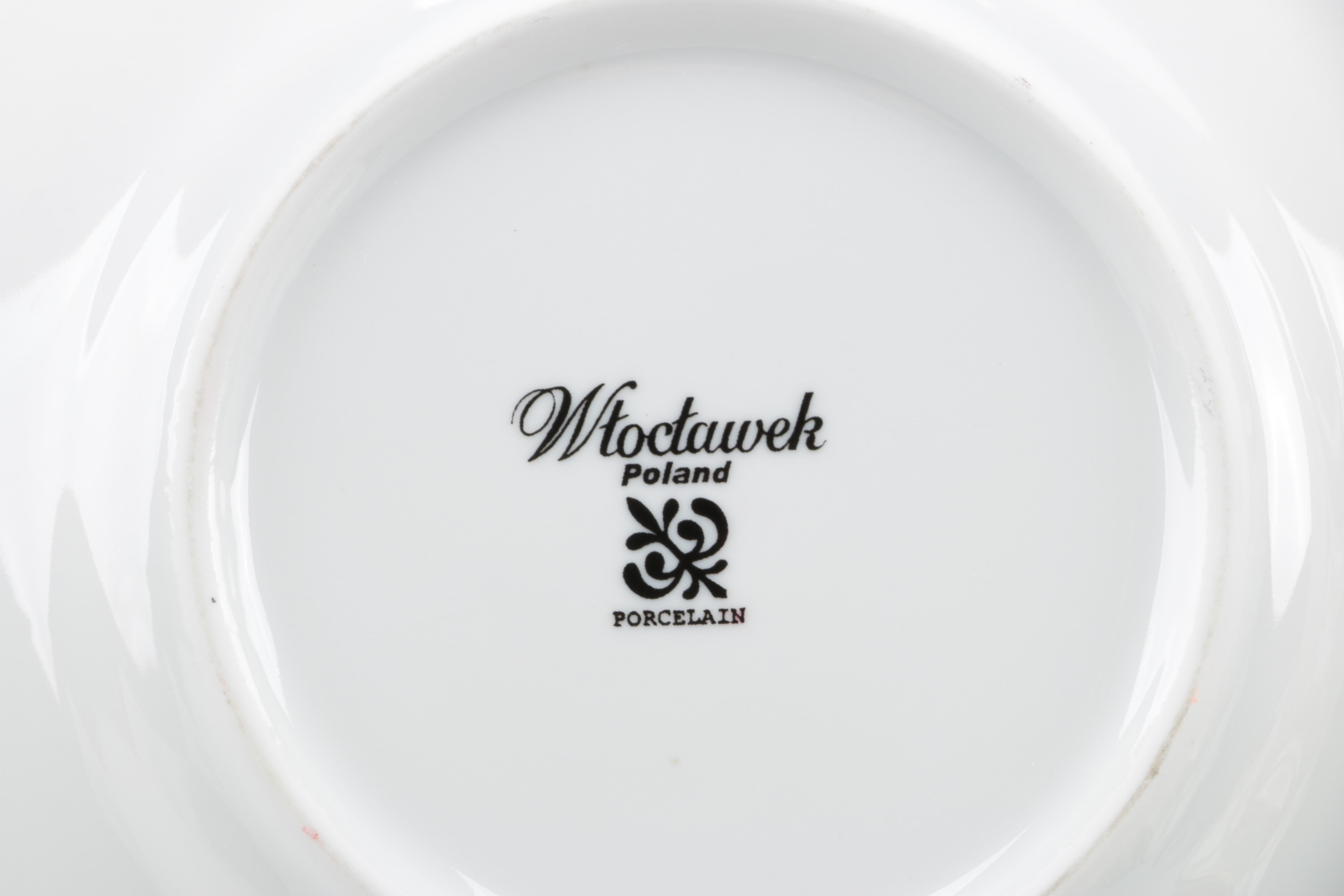 Grouping of Ceramic and Porcelain Plates in Two Patterns Featuring Wtoctawek