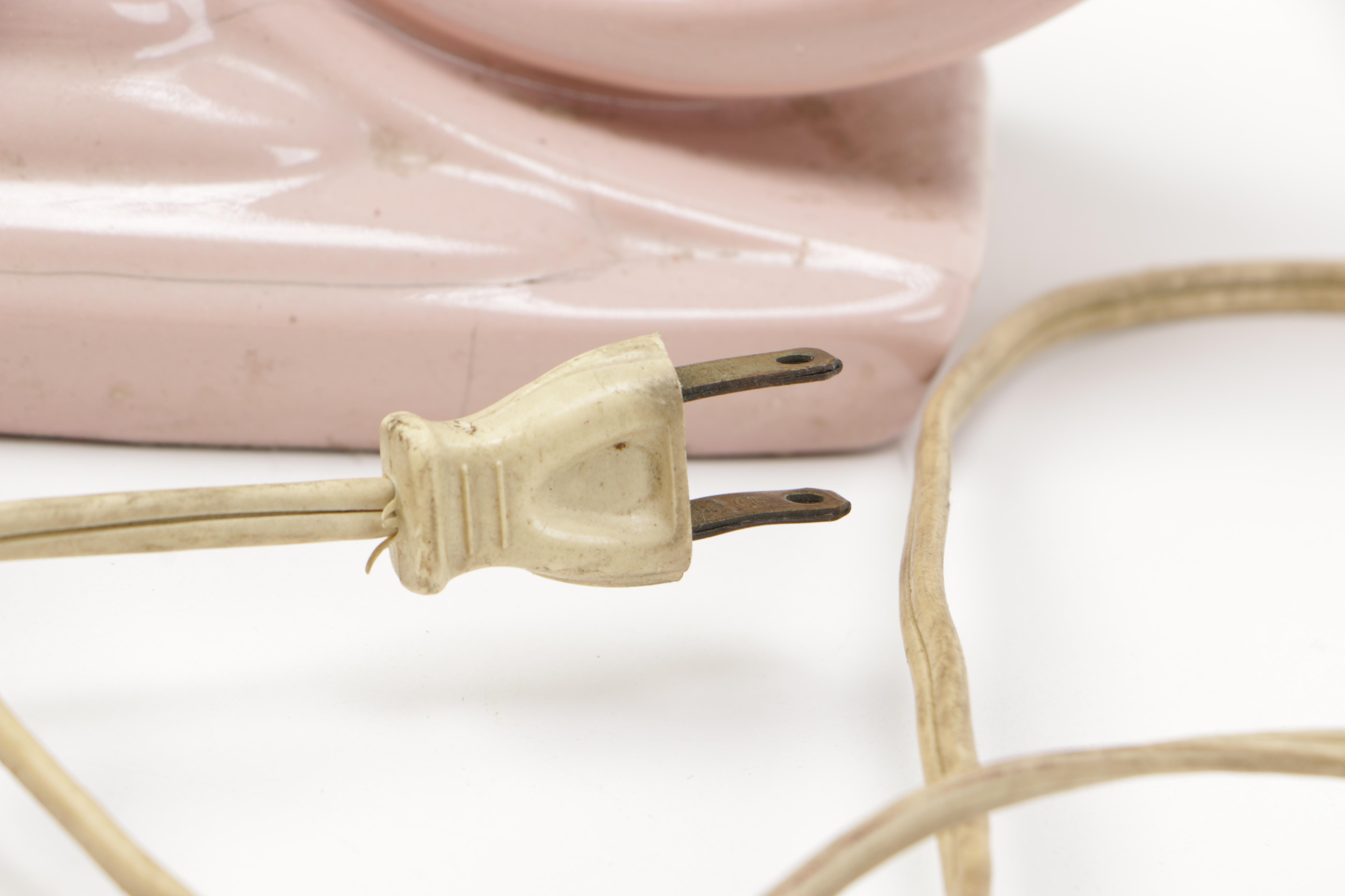 Mid-Century Rose Pink Ceramic Table Lamps