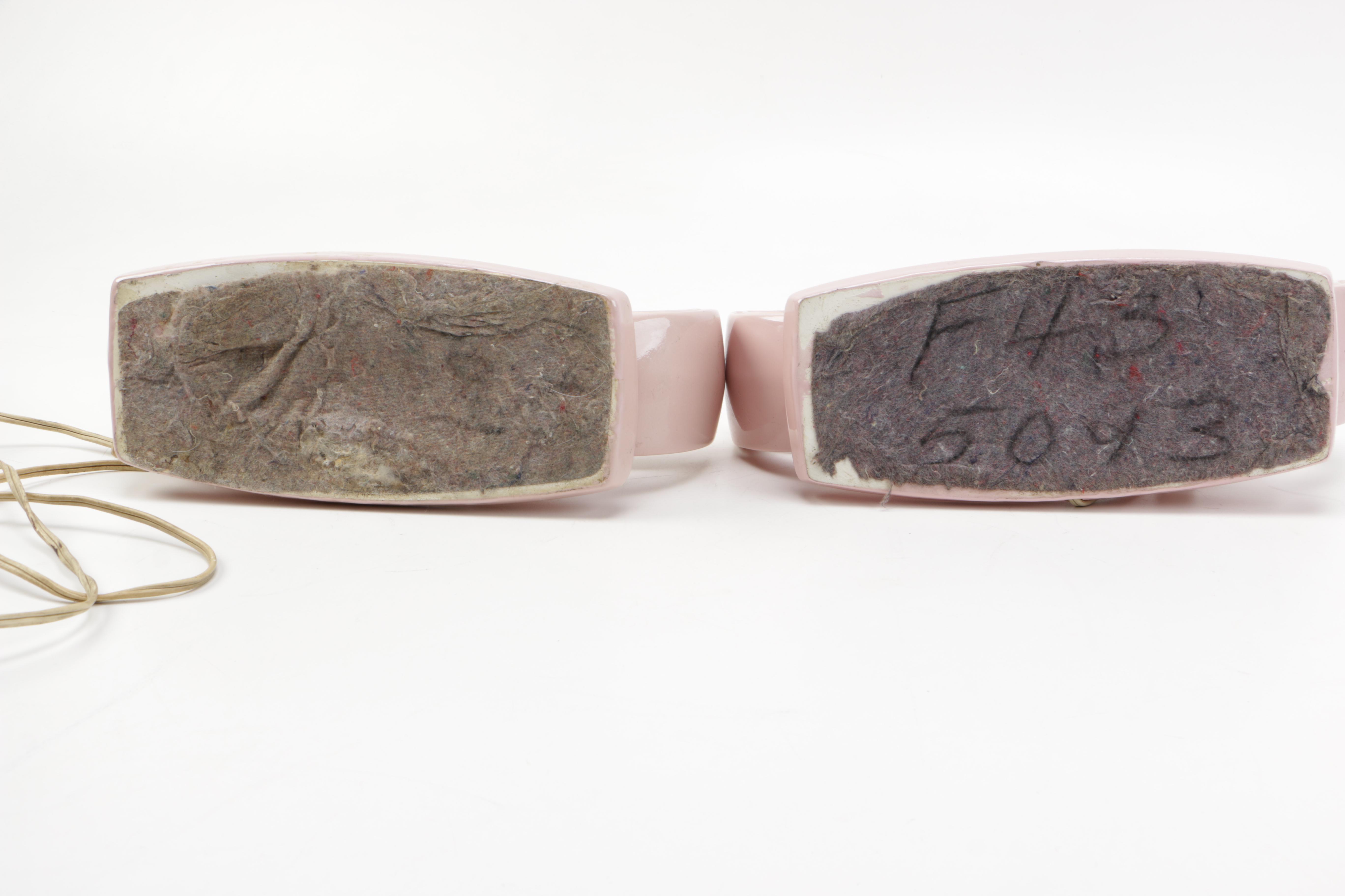 Mid-Century Rose Pink Ceramic Table Lamps