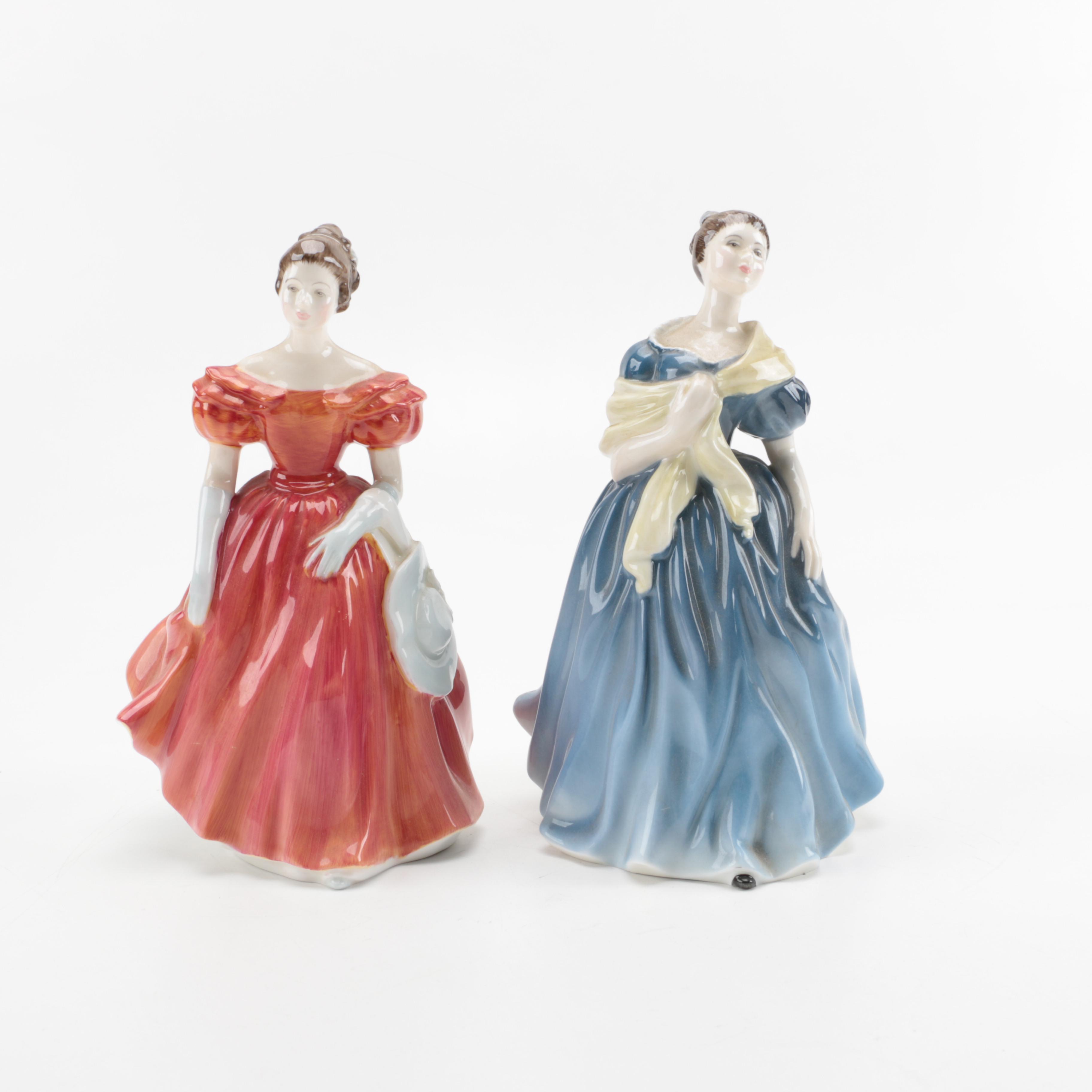 Vintage Royal Doulton "Adrienne" and "Winsome" Figurines