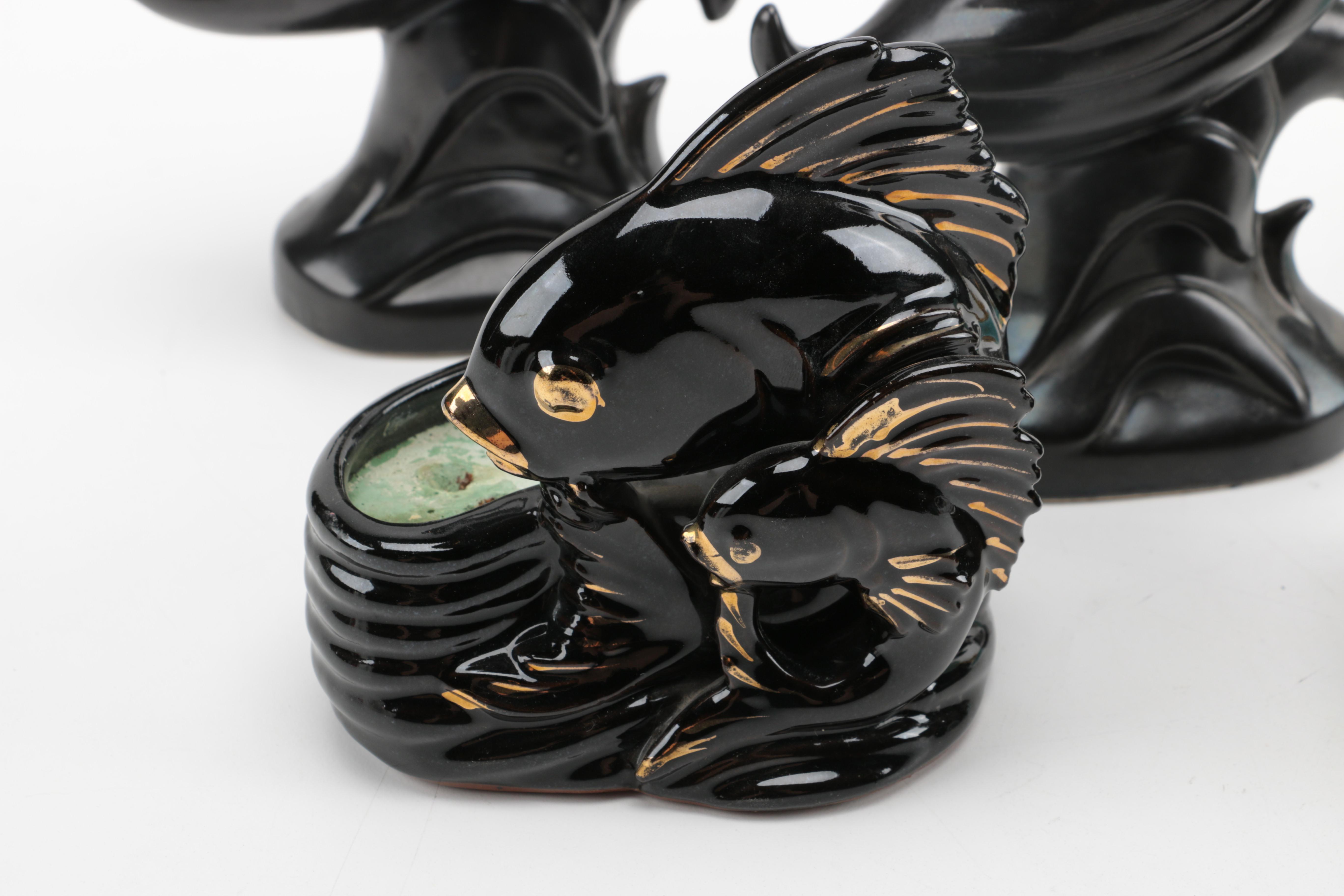 Figurines including Alabaster Floral Figurine