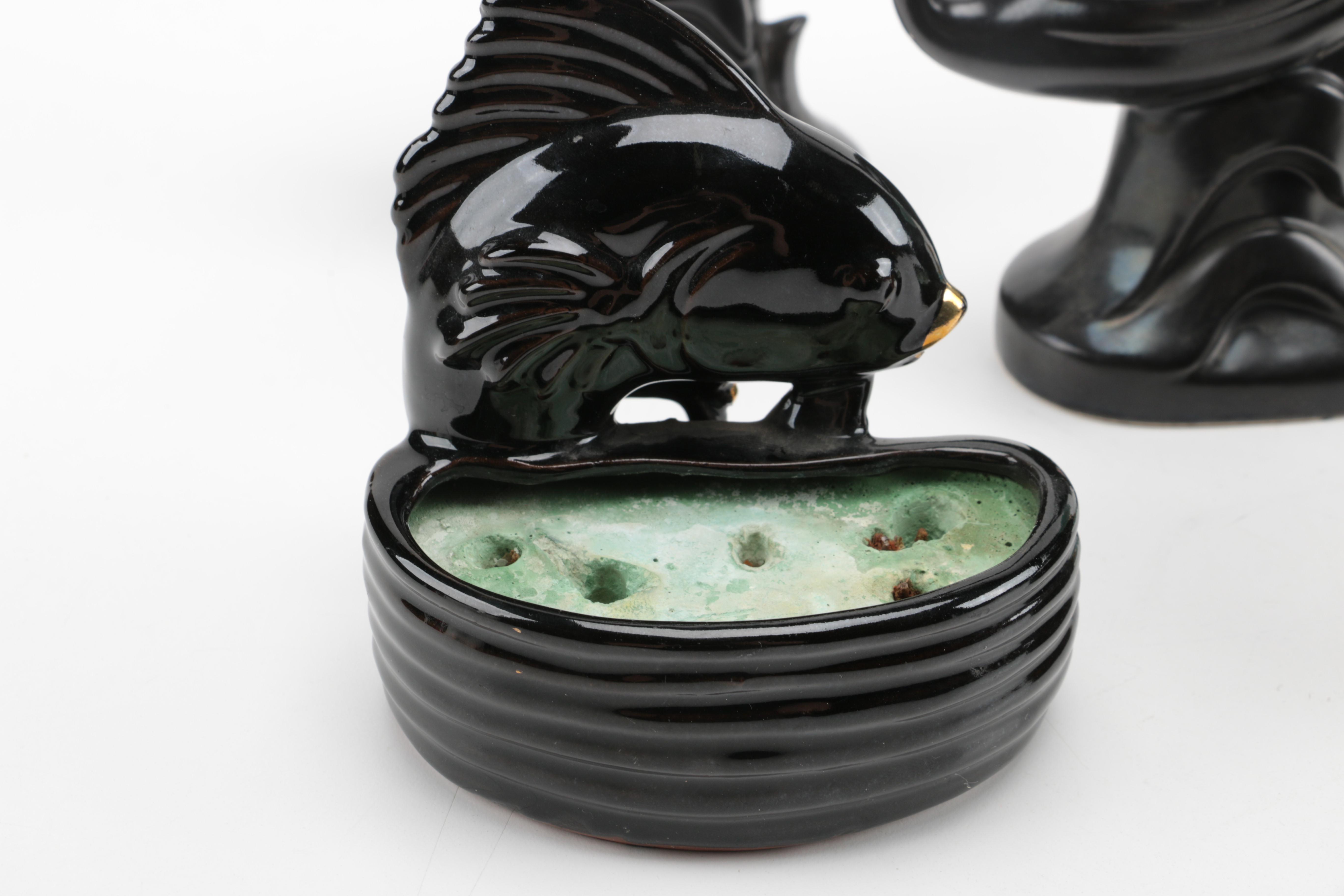 Figurines including Alabaster Floral Figurine