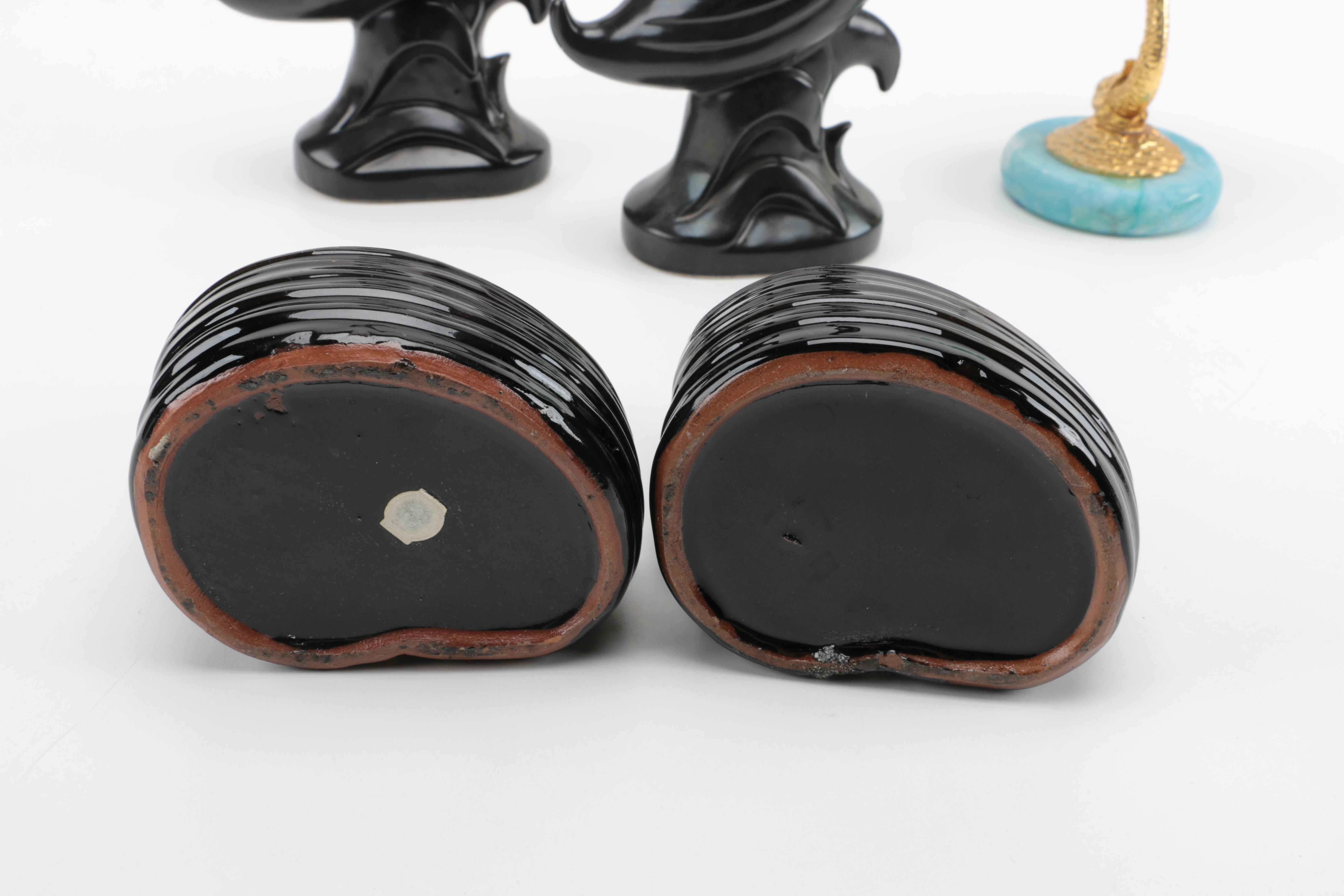 Figurines including Alabaster Floral Figurine