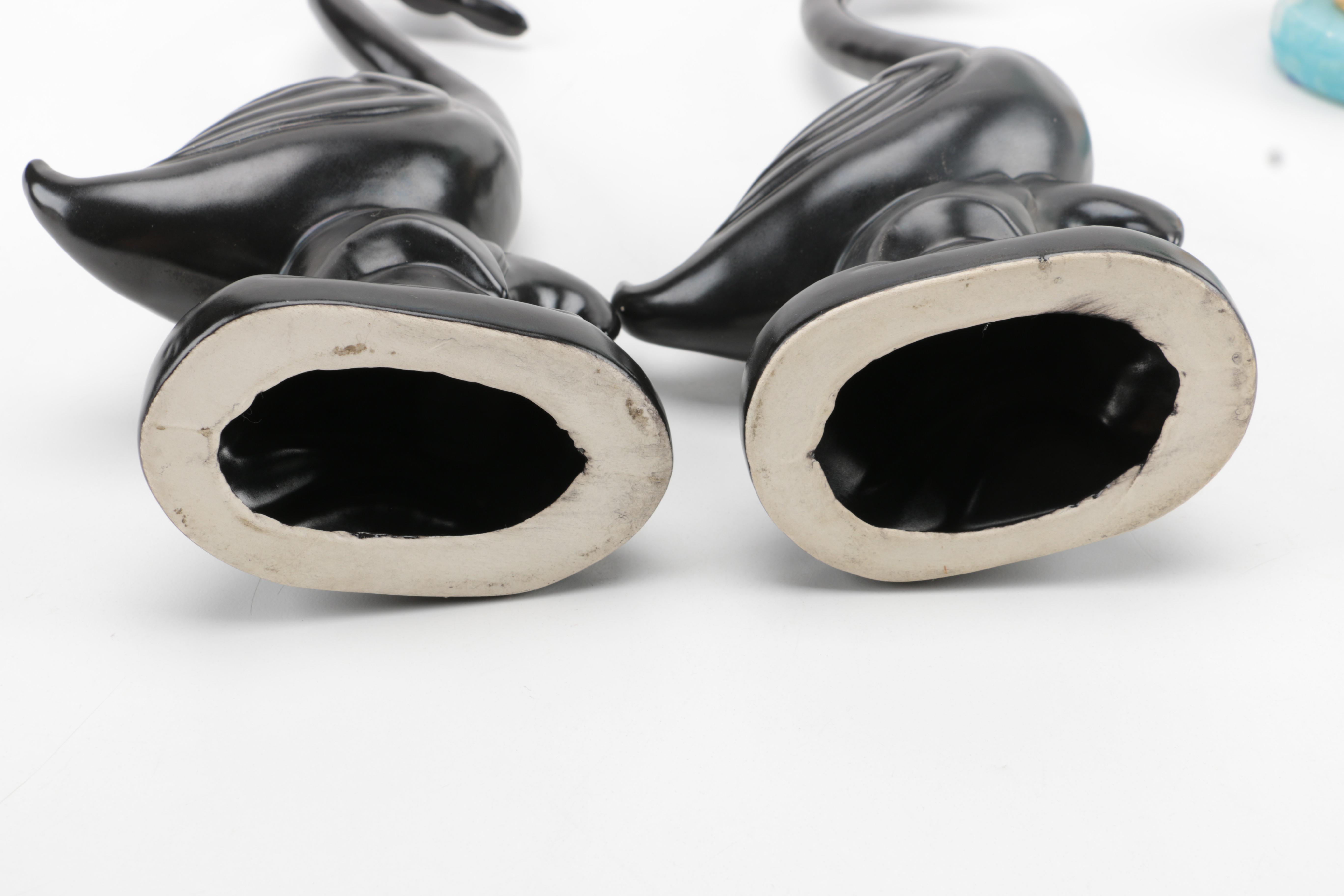 Figurines including Alabaster Floral Figurine