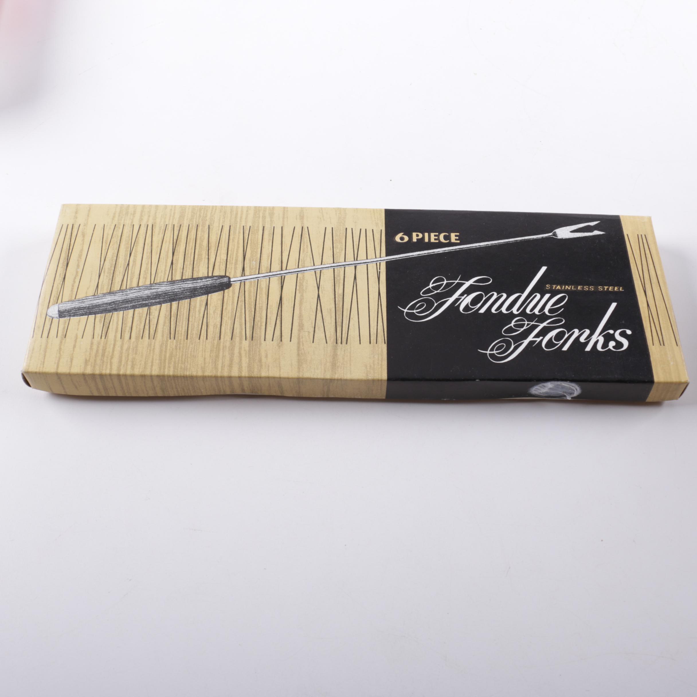 Circa 1970s Gourmet International Stainless Steel Foundue Set