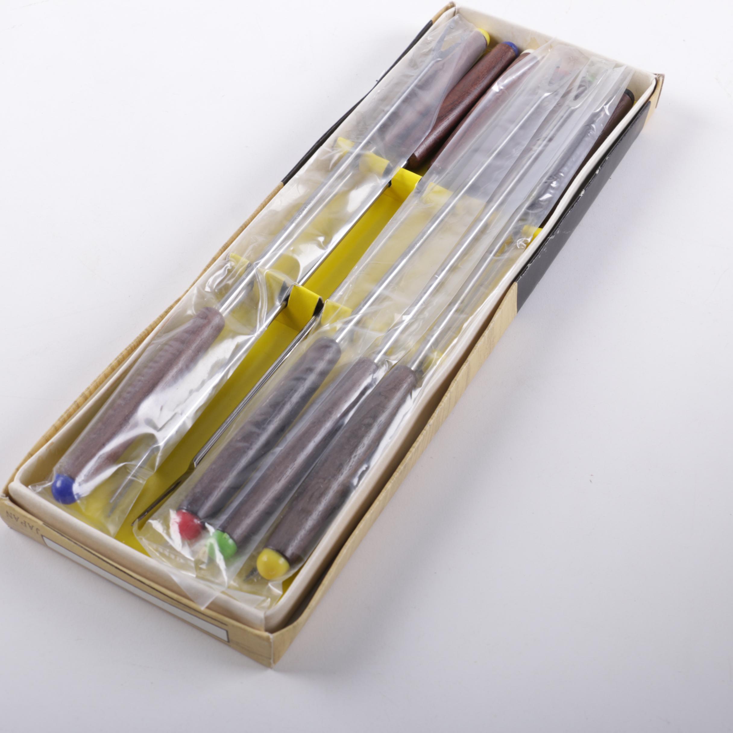 Circa 1970s Gourmet International Stainless Steel Foundue Set