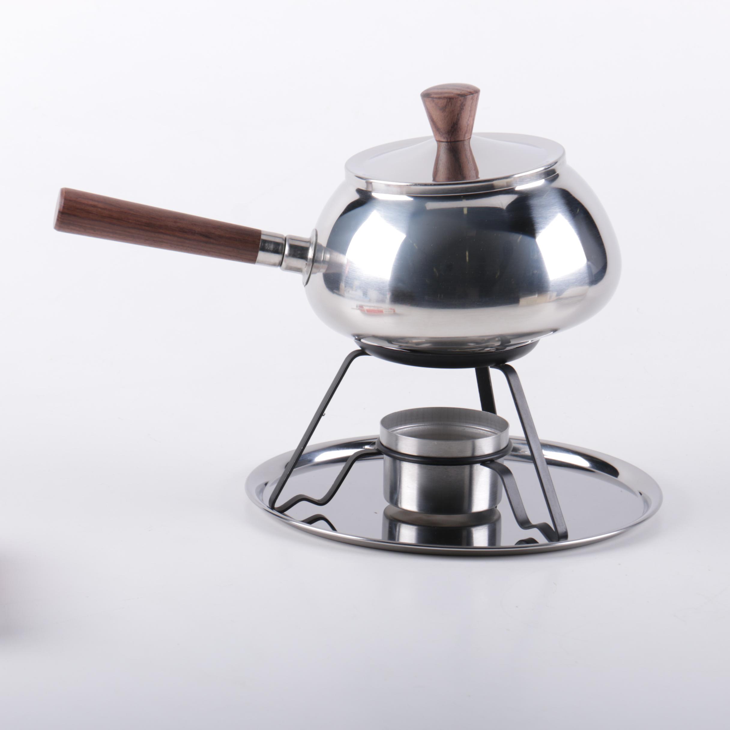 Circa 1970s Gourmet International Stainless Steel Foundue Set