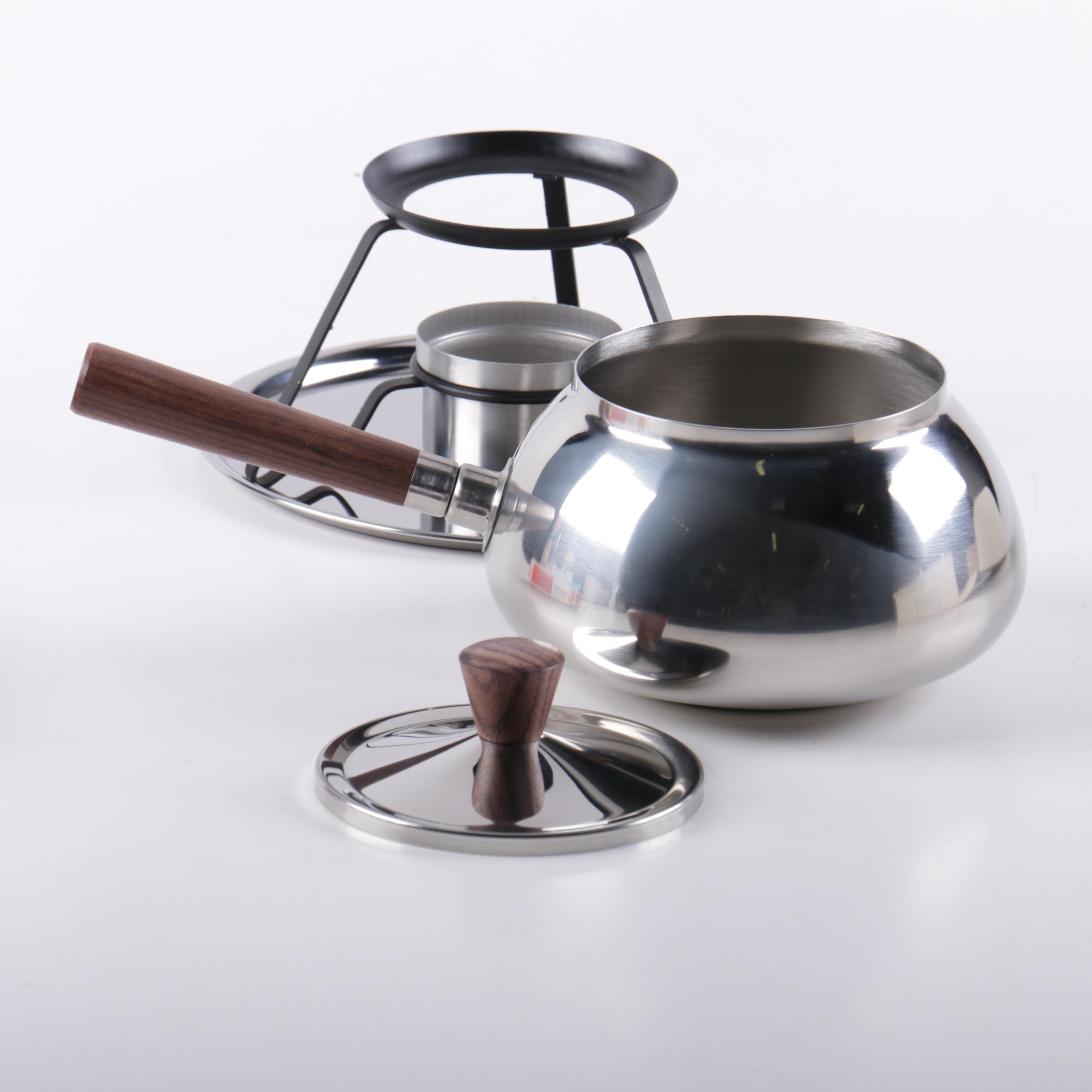 Circa 1970s Gourmet International Stainless Steel Foundue Set
