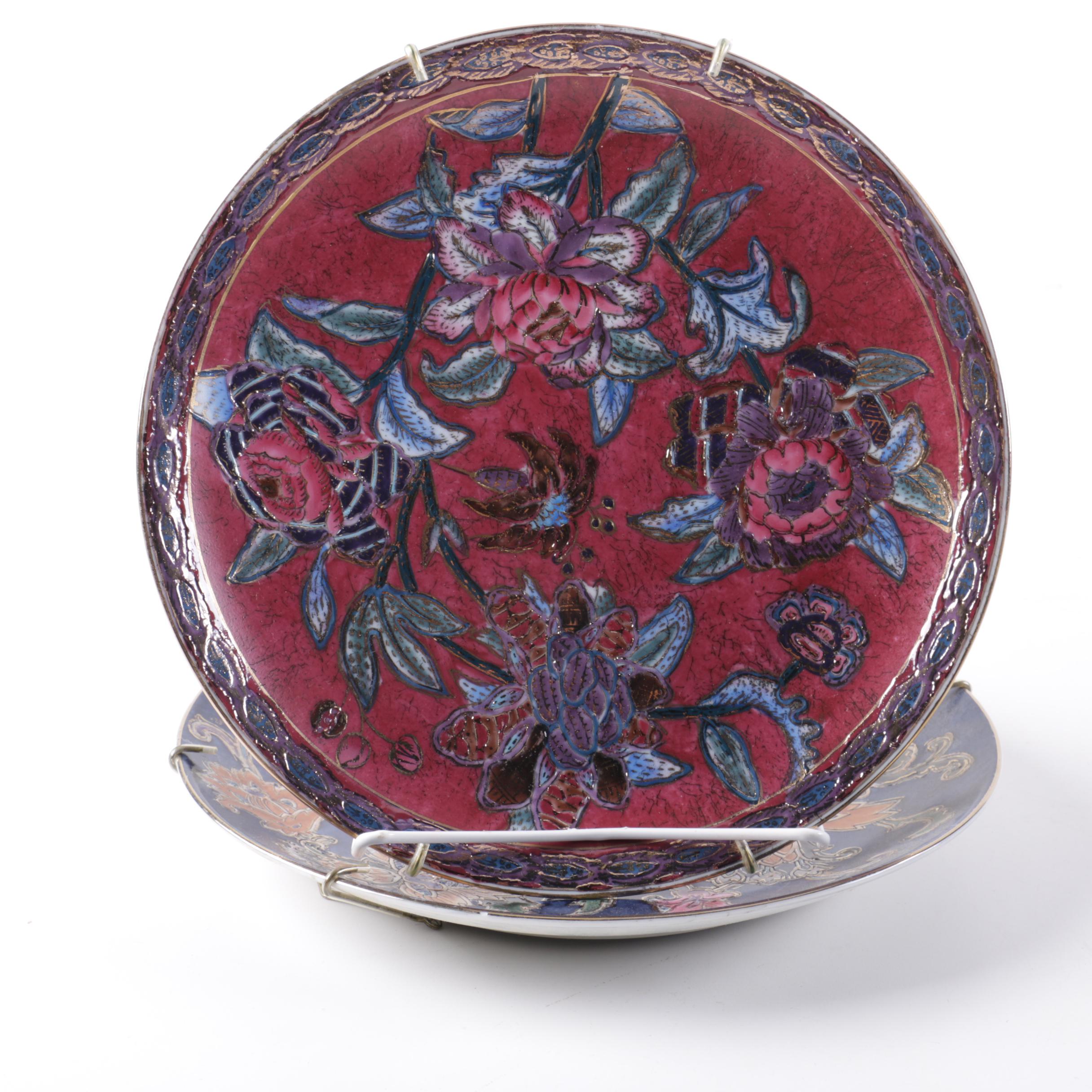 Grouping of Handpainted Ceramic Vessels