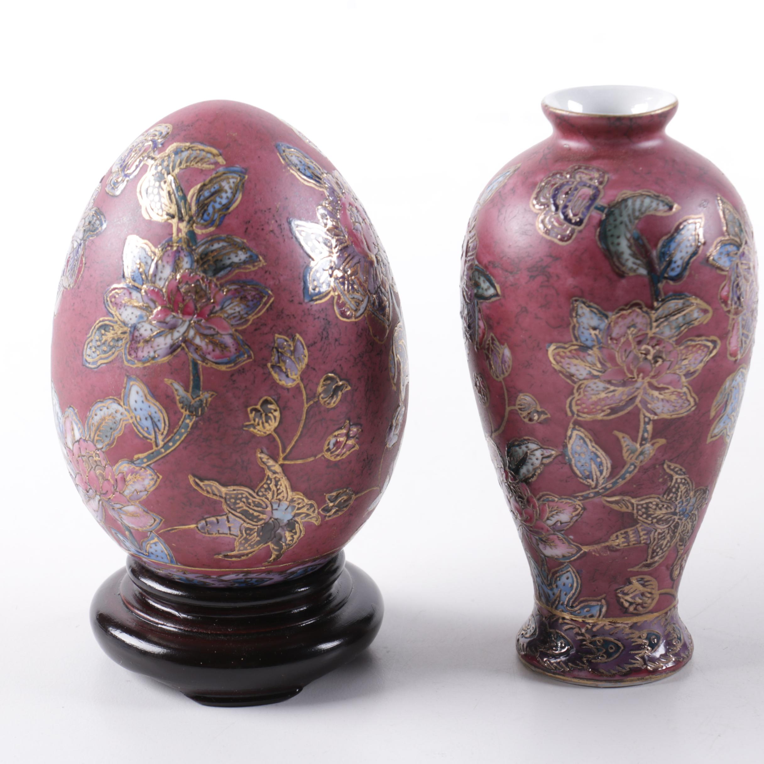 Grouping of Handpainted Ceramic Vessels