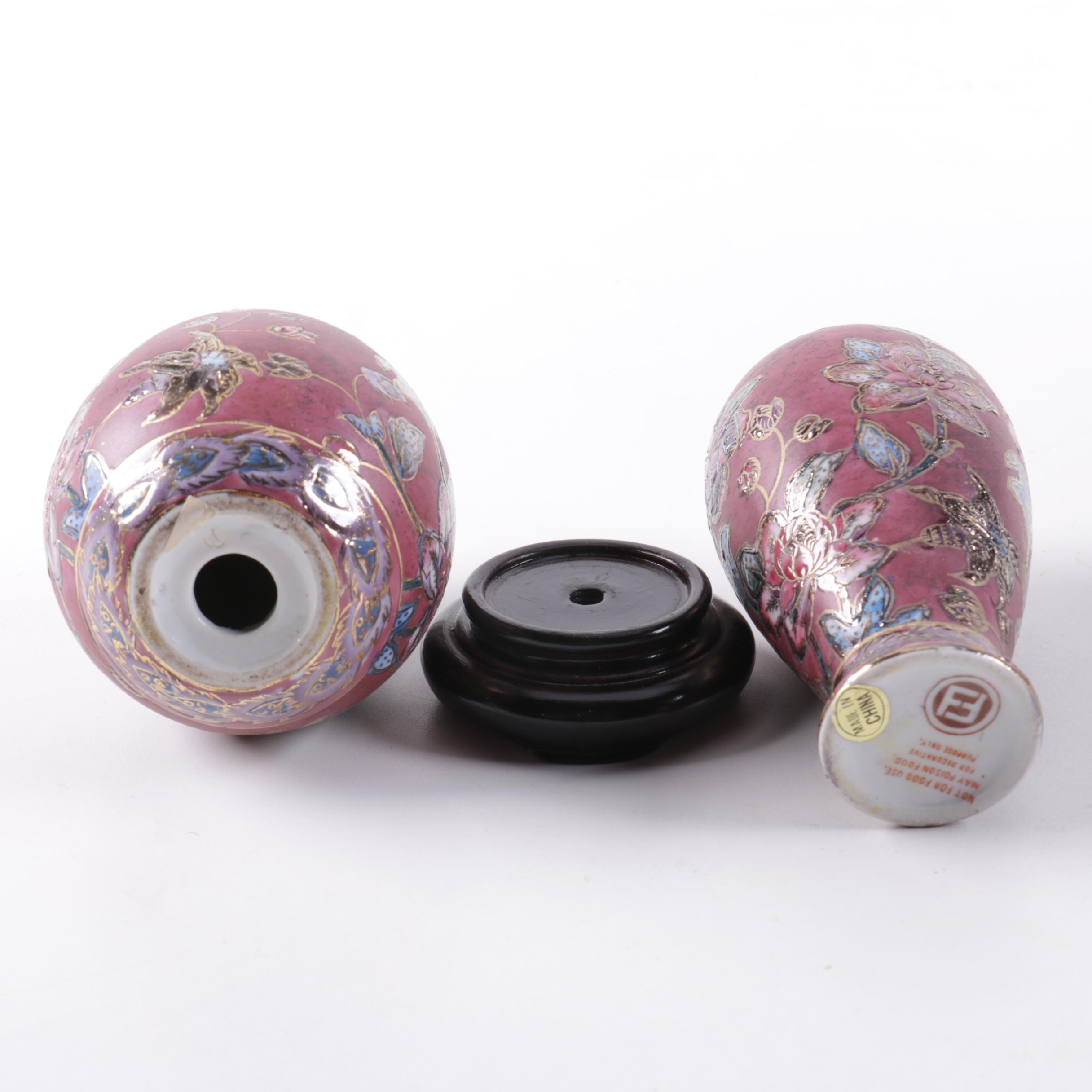 Grouping of Handpainted Ceramic Vessels