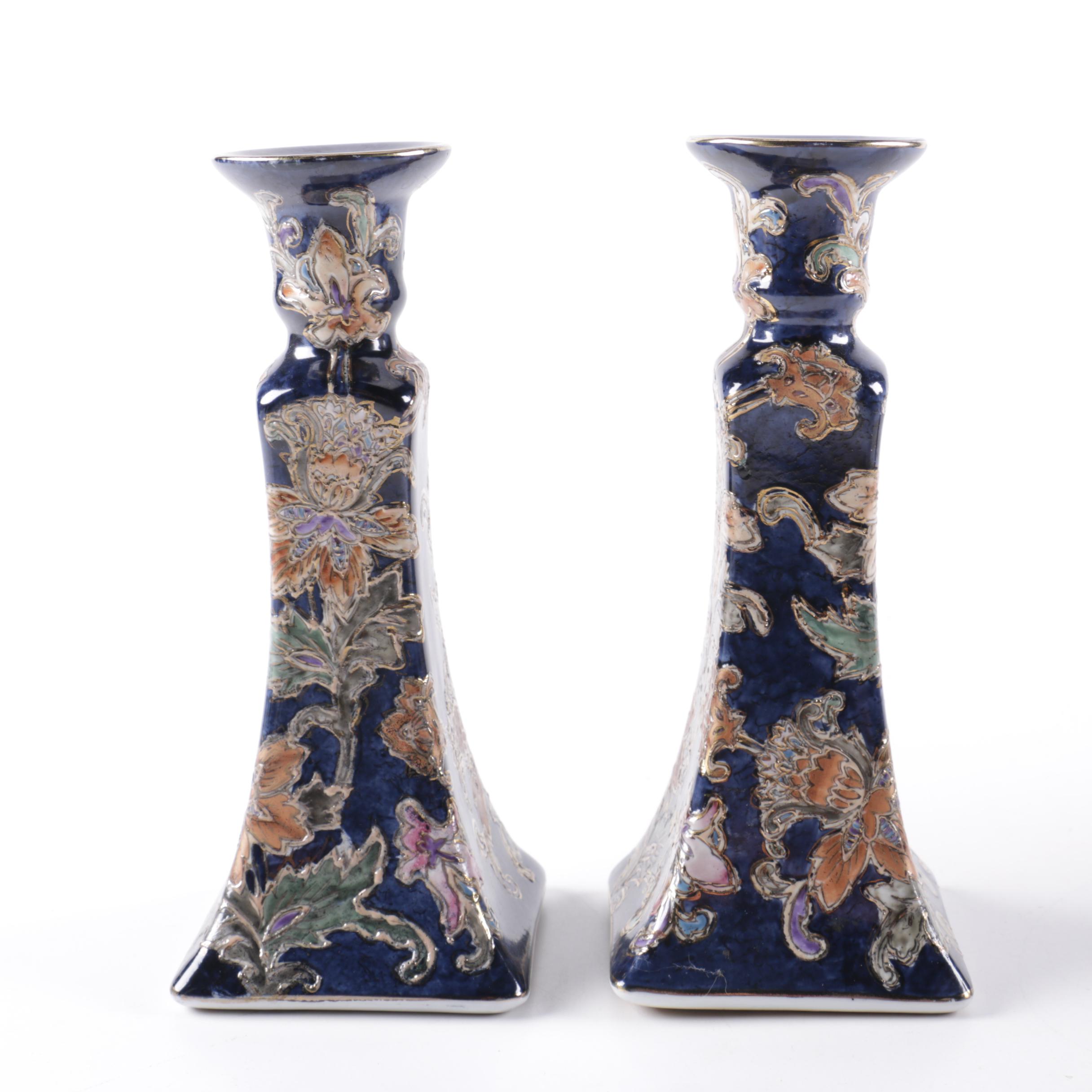 Grouping of Handpainted Ceramic Vessels