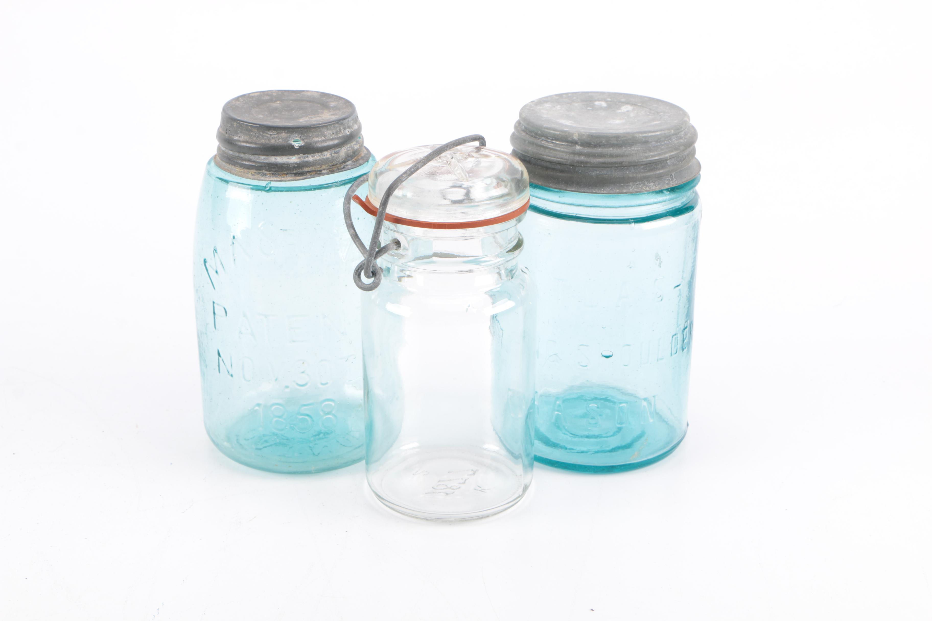 Assorted Glass Mason Jars