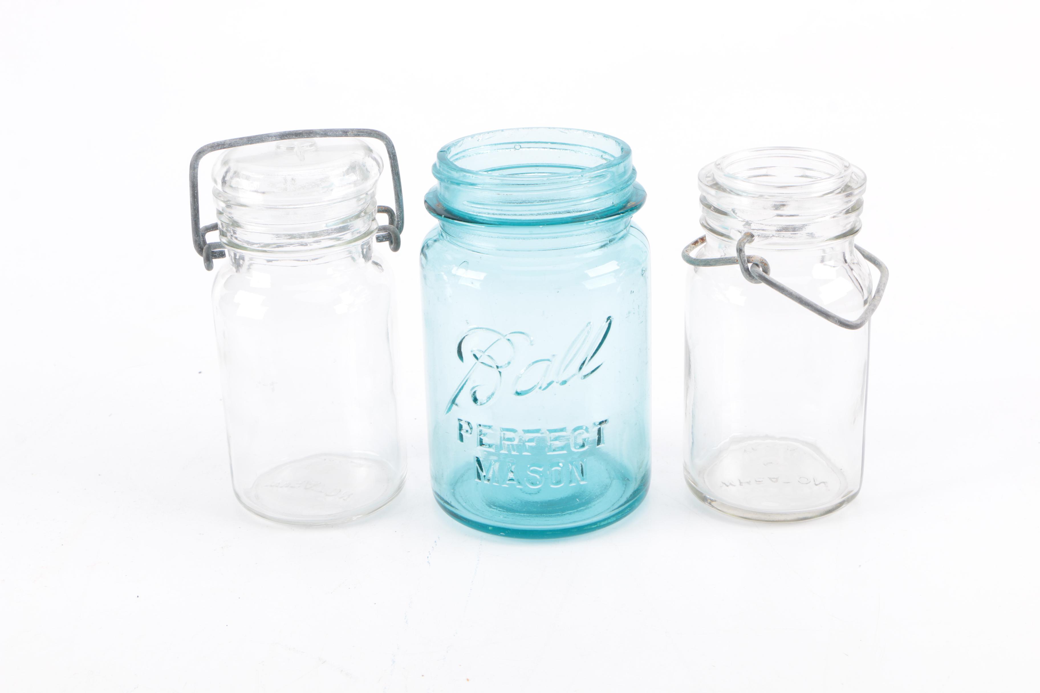 Assorted Glass Mason Jars