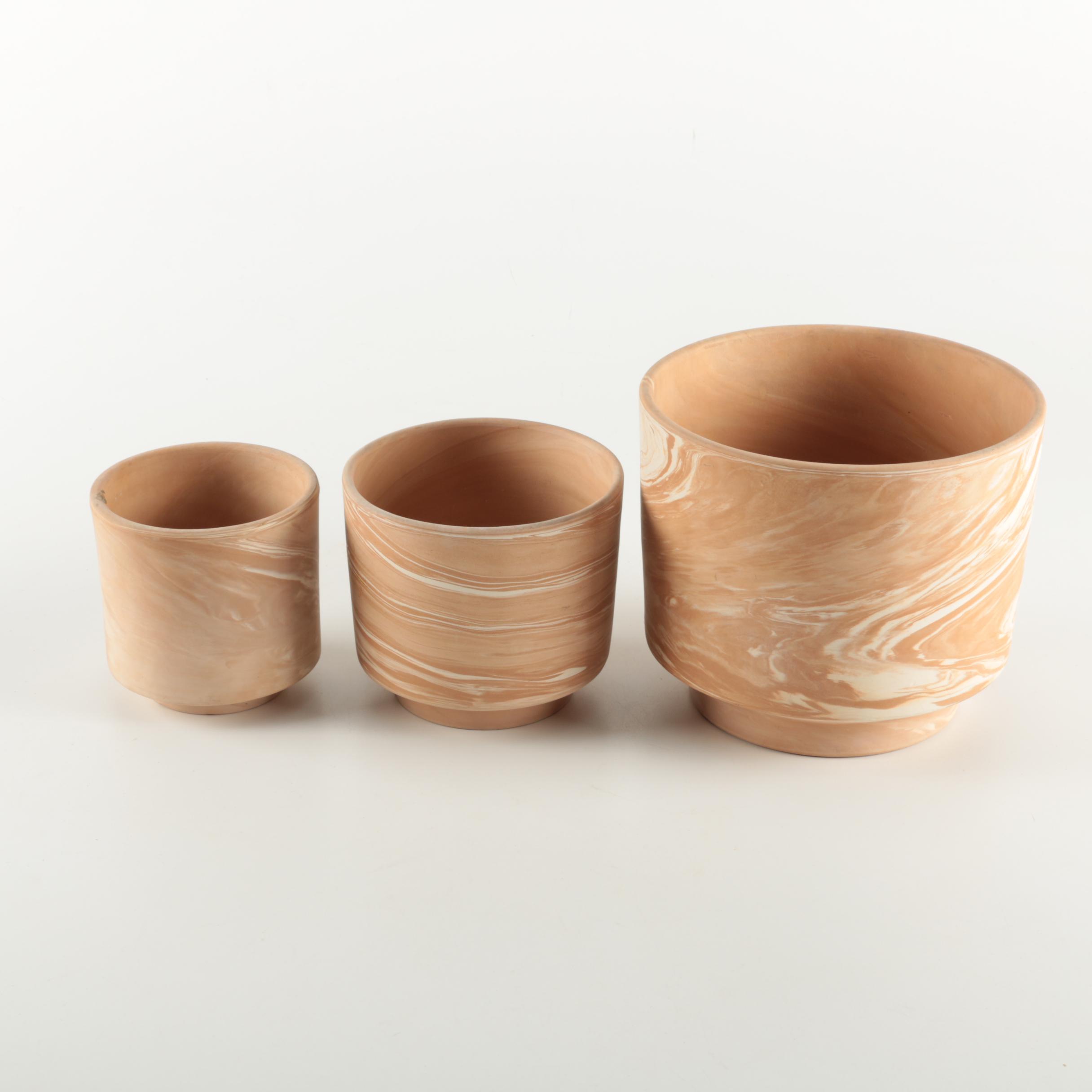 Hand Thrown Italian Stoneware Planter Pots