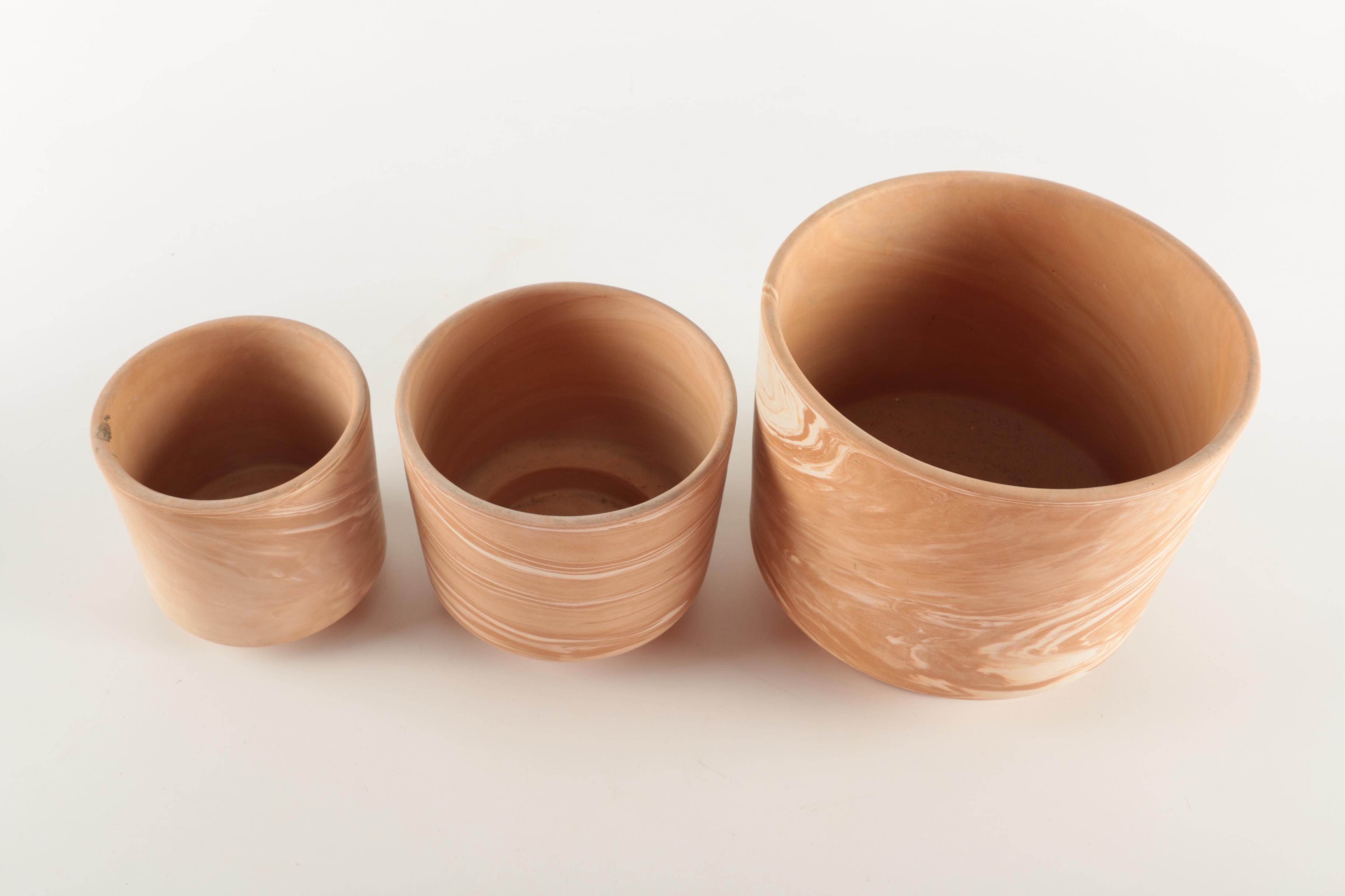 Hand Thrown Italian Stoneware Planter Pots