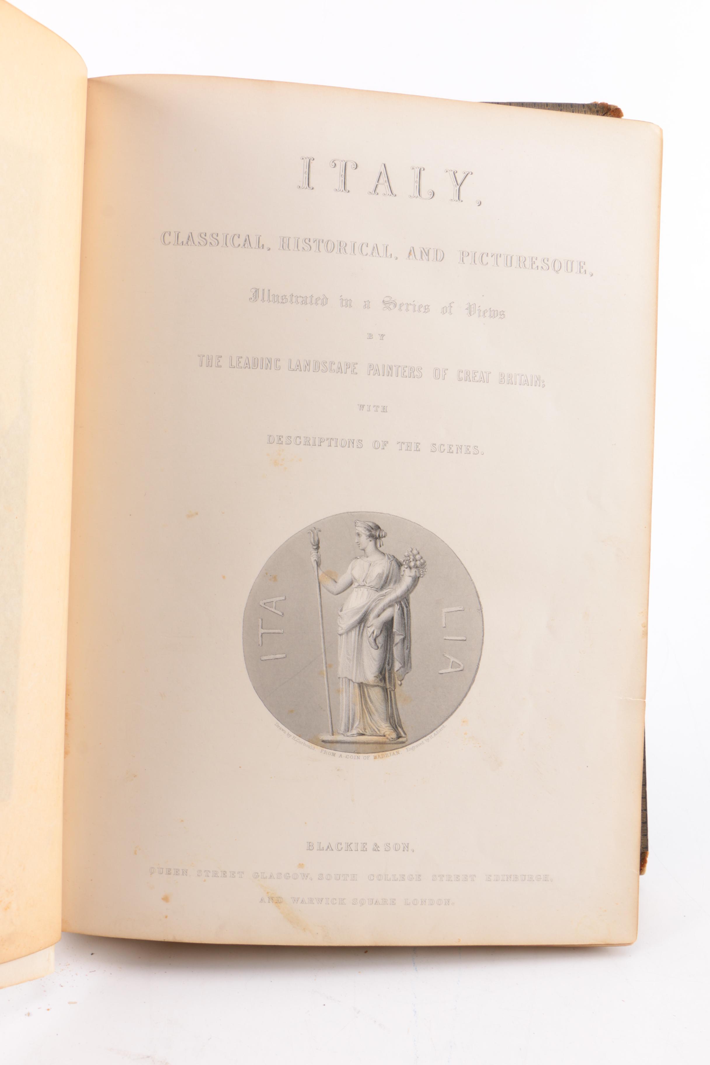 Antique Leatherbound "Italy: Classical, Historical, and Picturesque"