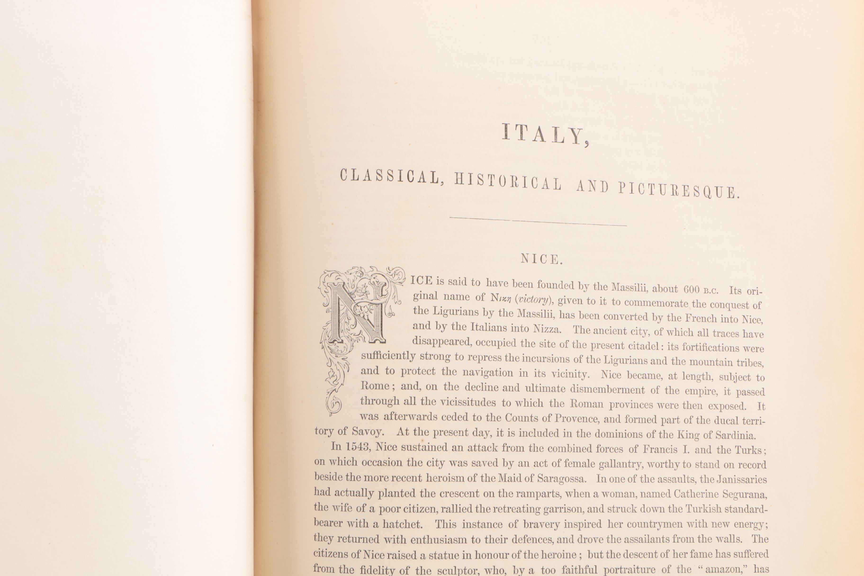 Antique Leatherbound "Italy: Classical, Historical, and Picturesque"