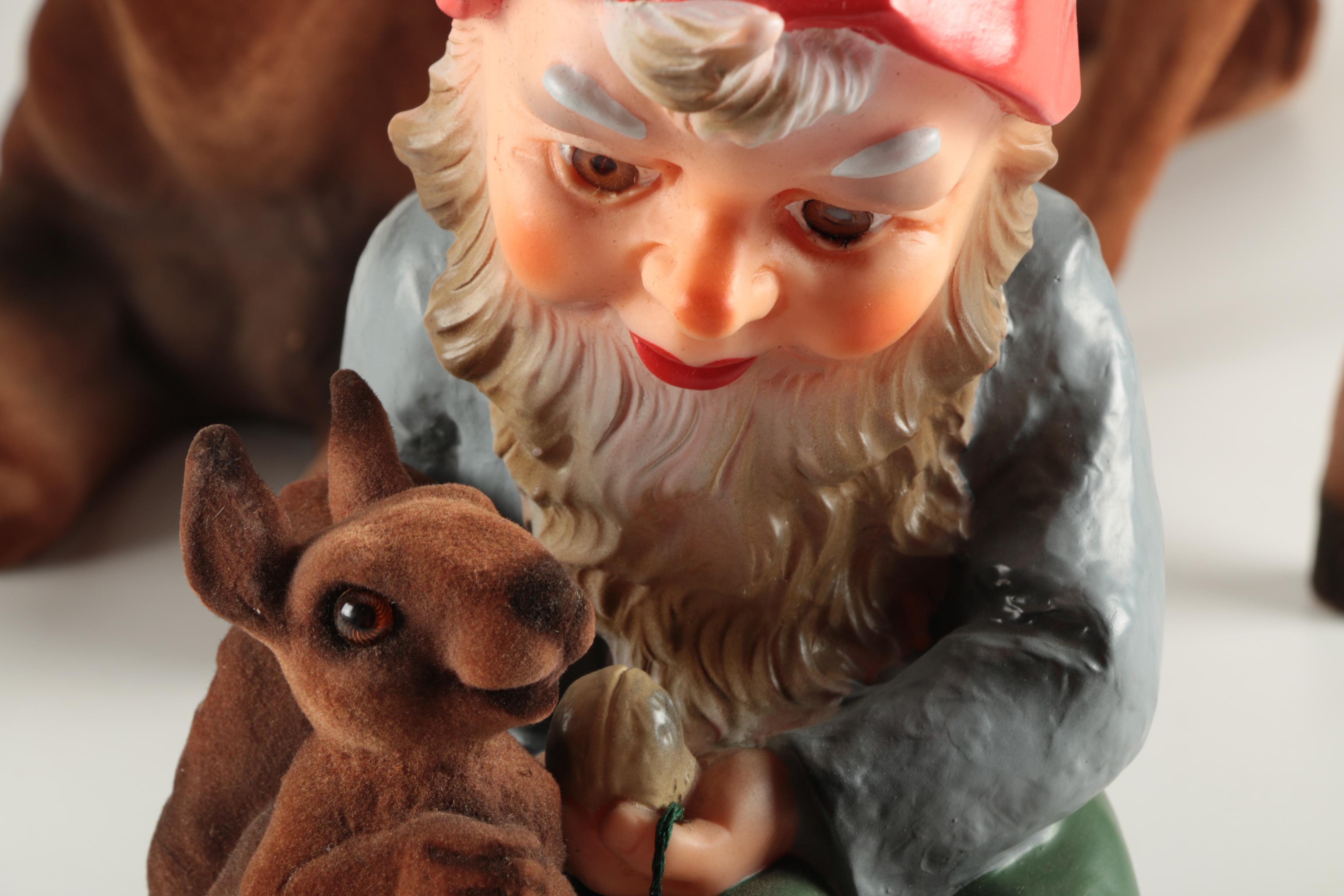 Vintage Heissner Gnome and Deer Set
