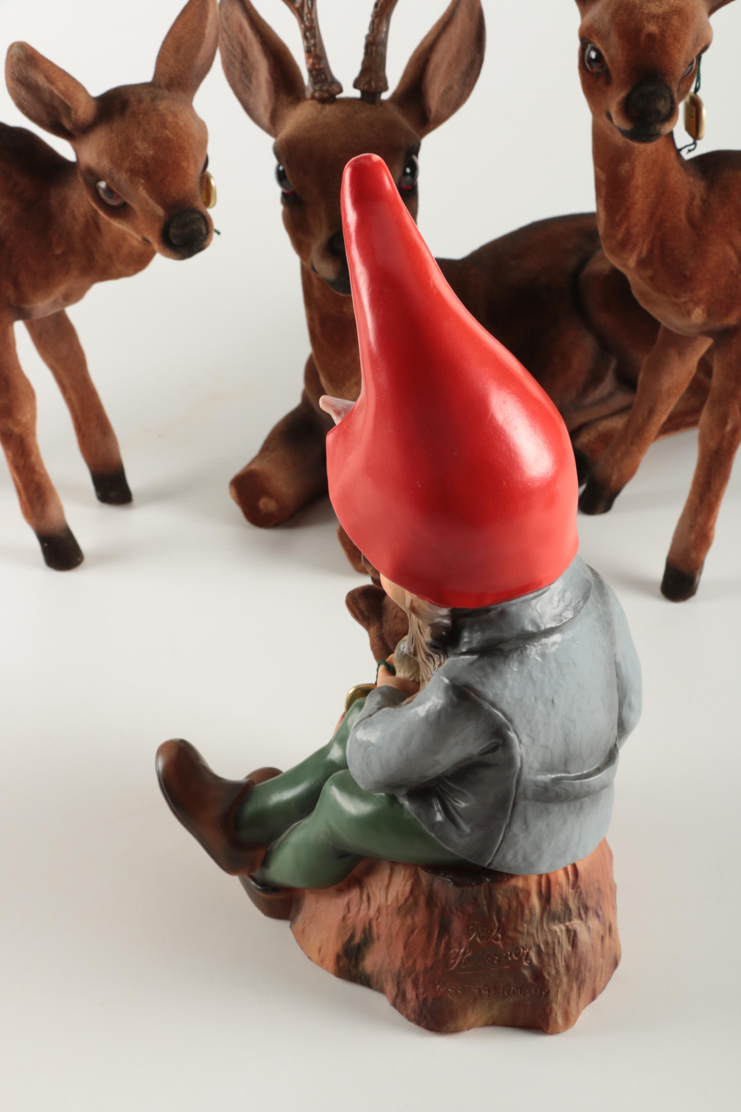 Vintage Heissner Gnome and Deer Set