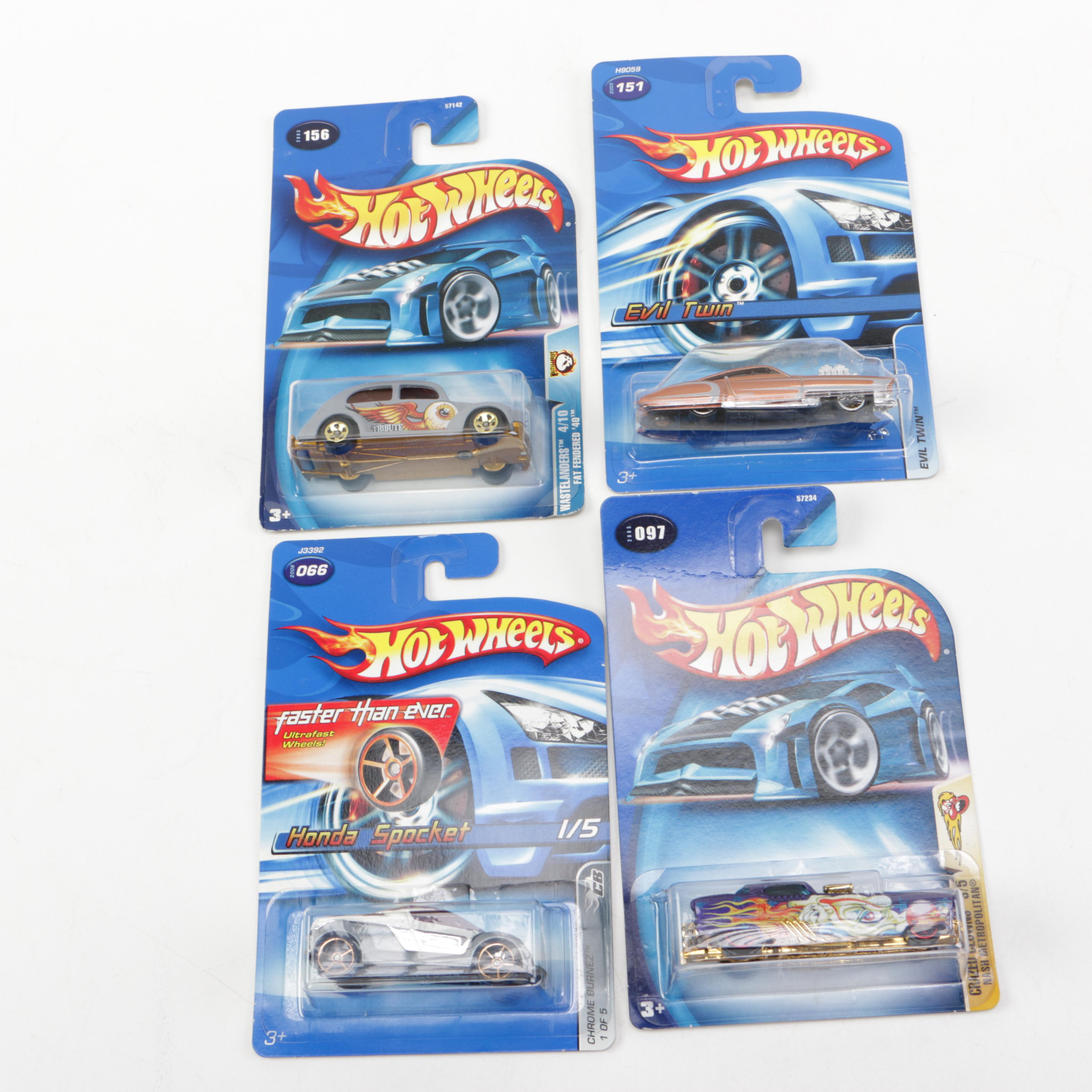 Hot Wheels Die-Cast Cars with Two Nascar Keychains
