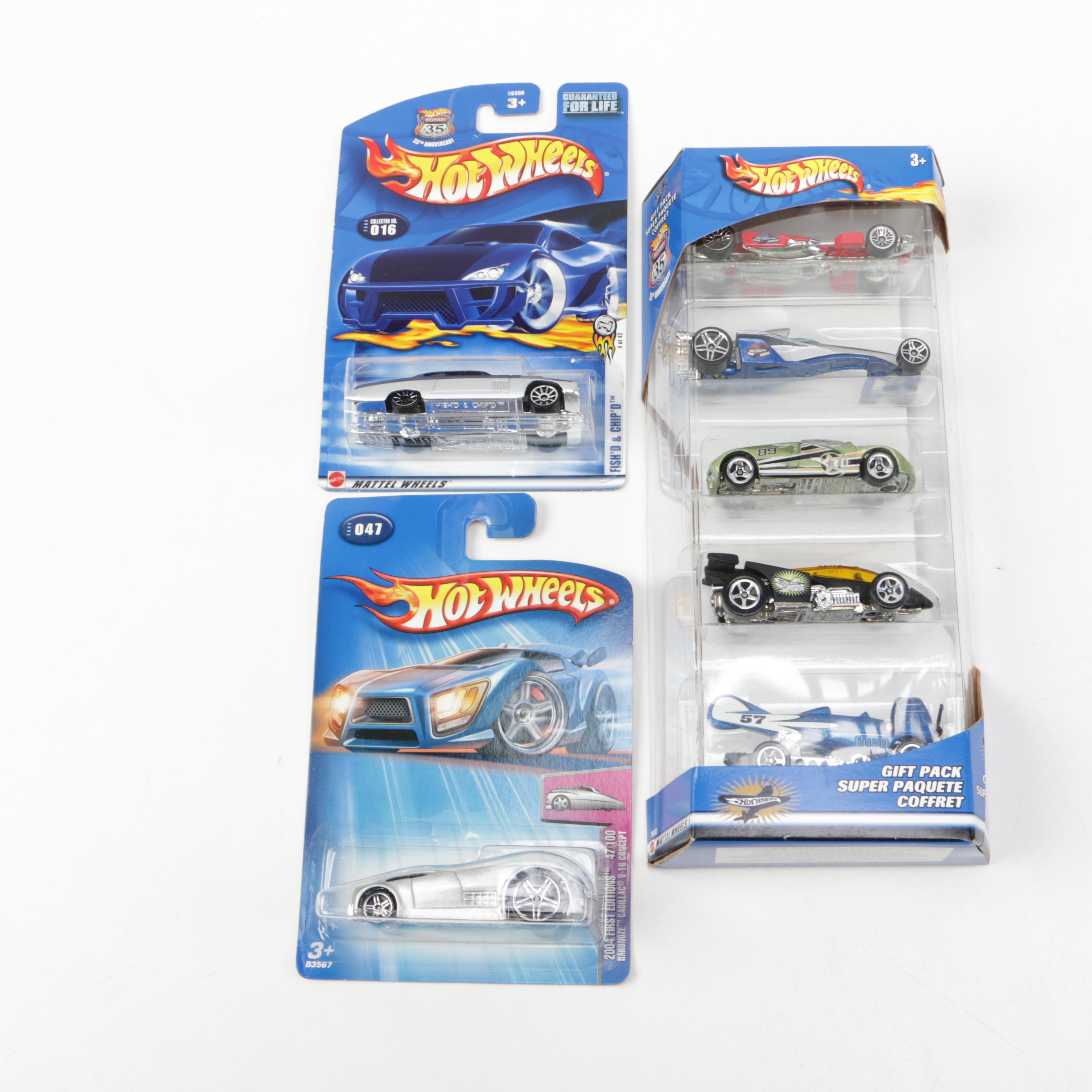 Hot Wheels Die-Cast Cars with Two Nascar Keychains