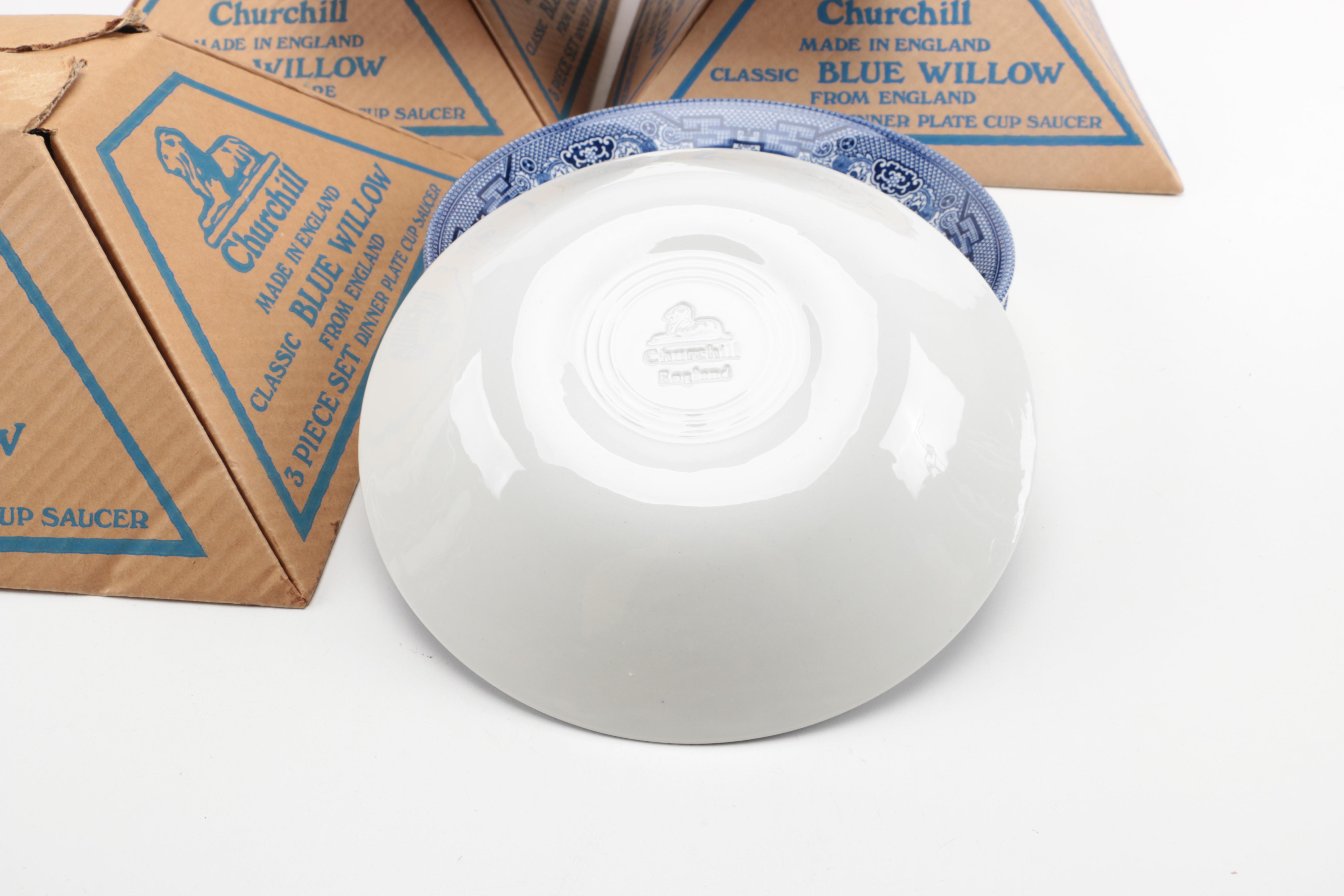 Churchill Blue "Willow" Dinnerware