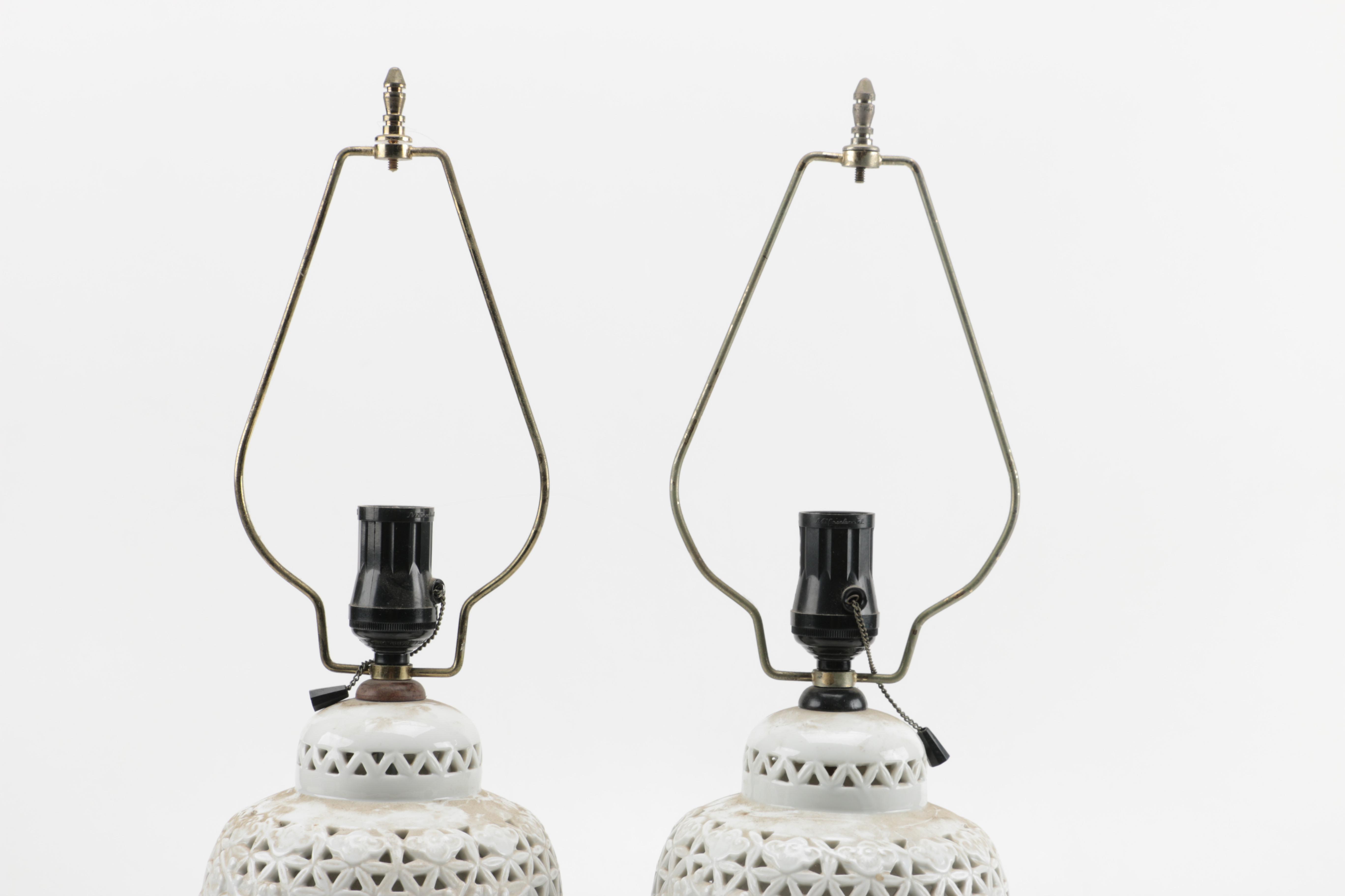 Pierced Ceramic Table Lamps