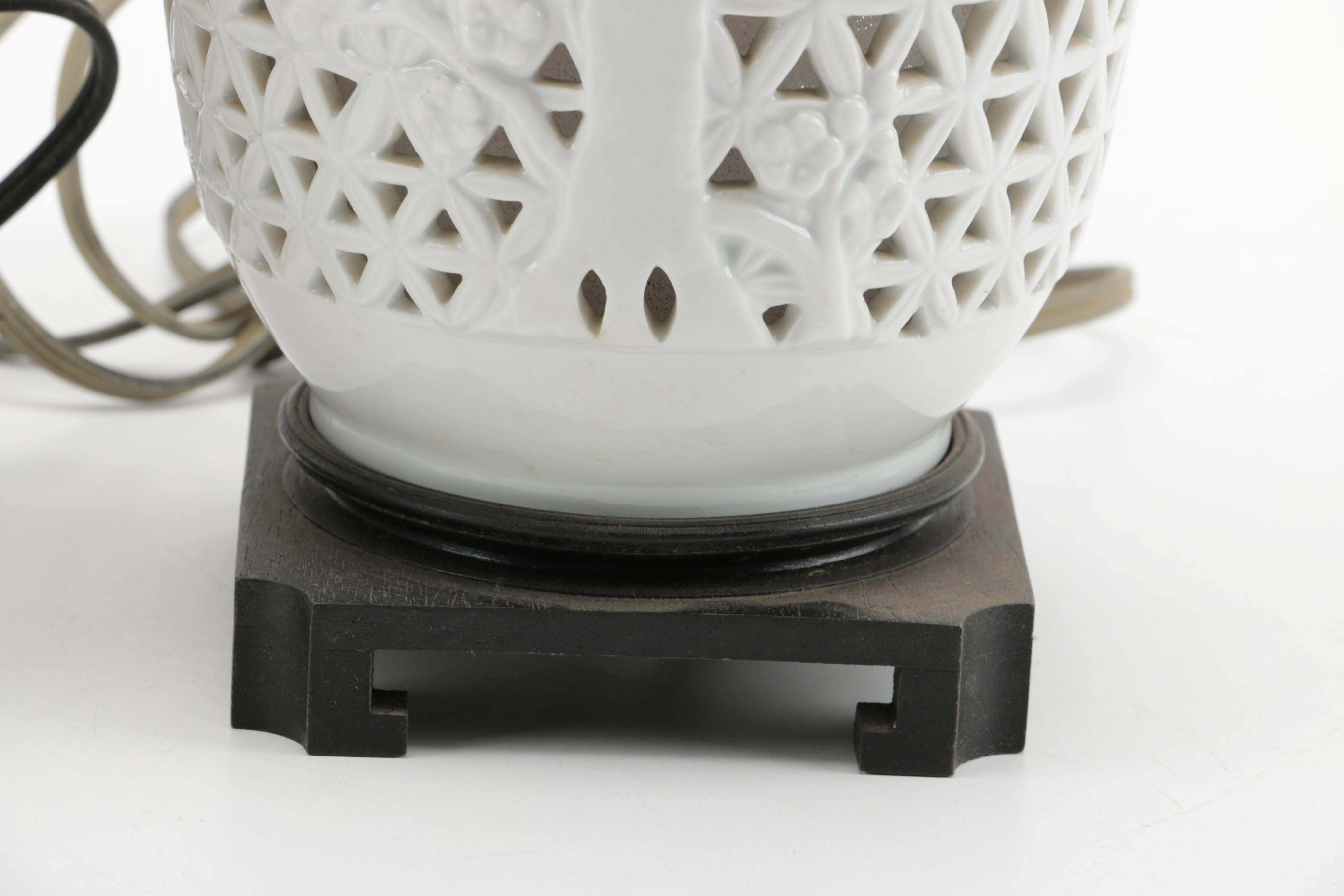 Pierced Ceramic Table Lamps