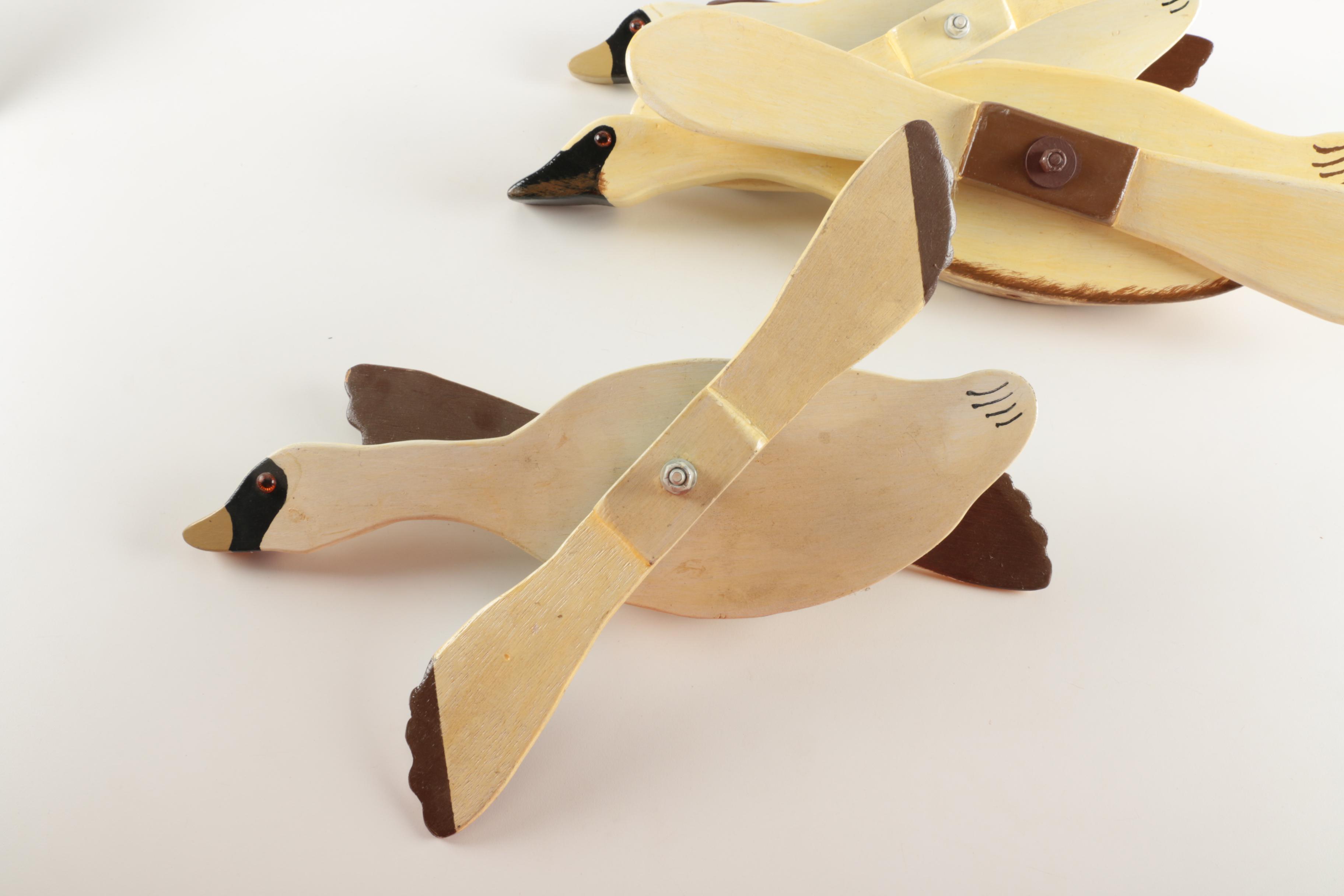 Three Wooden Geese
