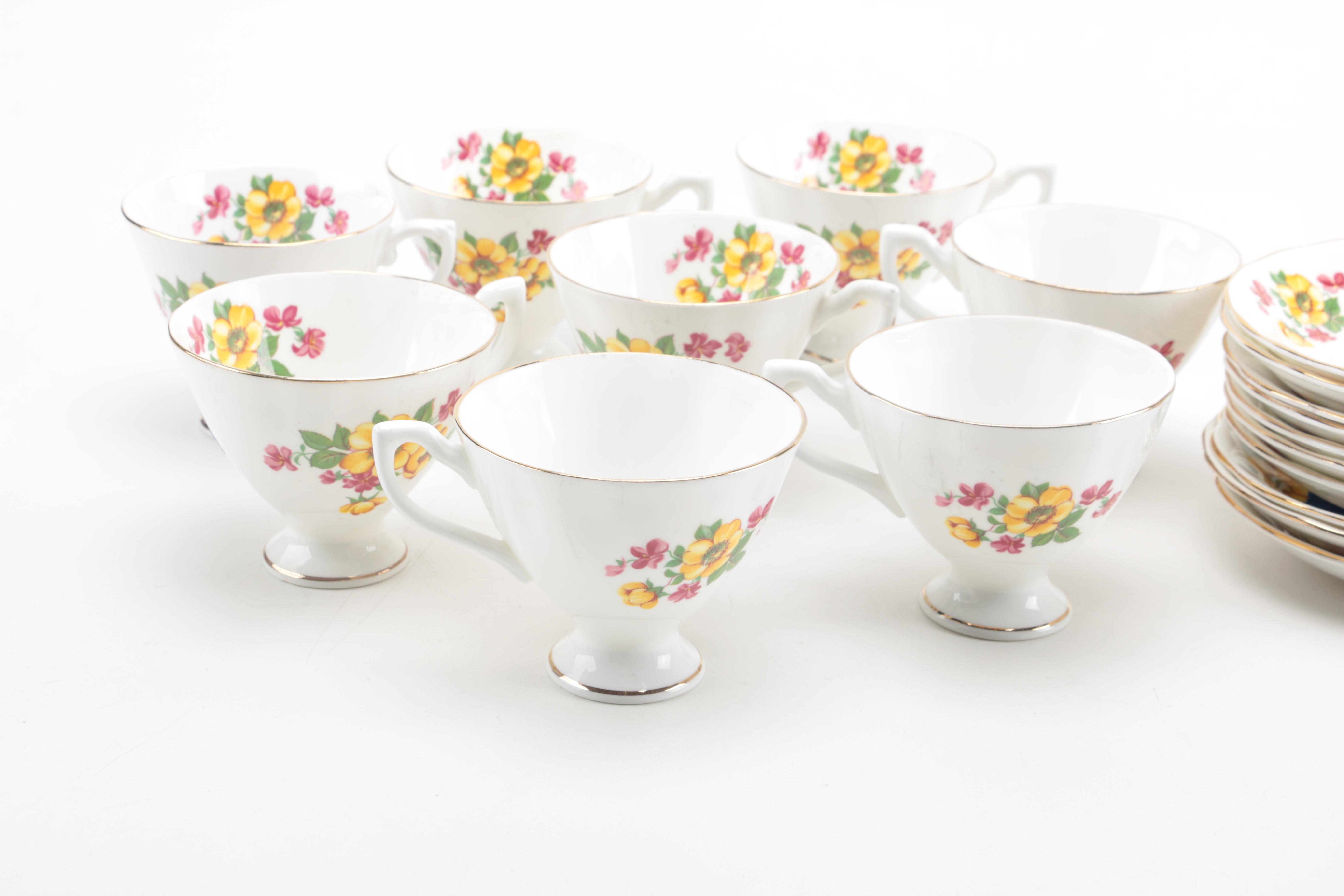 Crownford Porcelain Teacup and Saucer Set