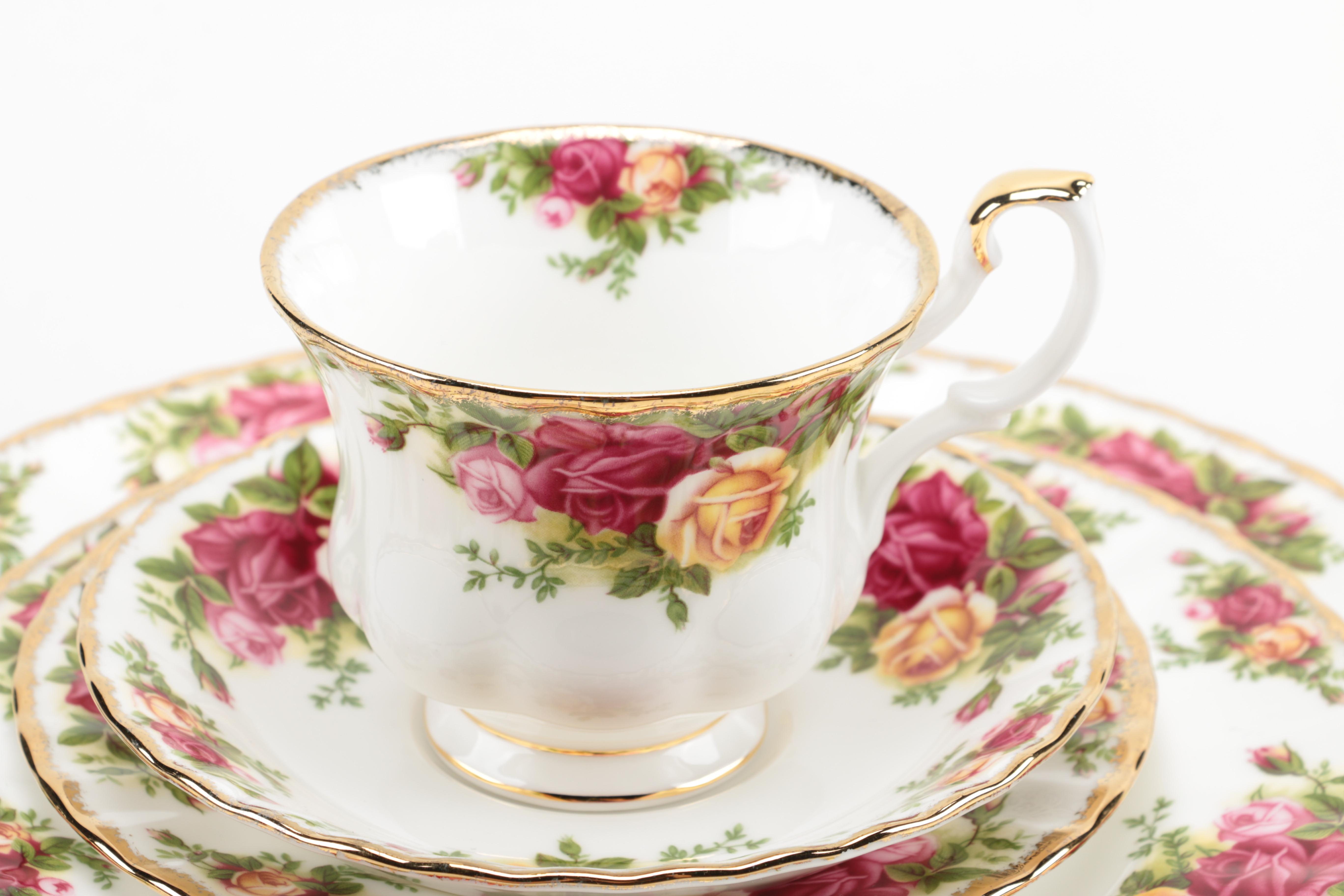 Set of Royal Albert China in the "Old Country Roses" Pattern