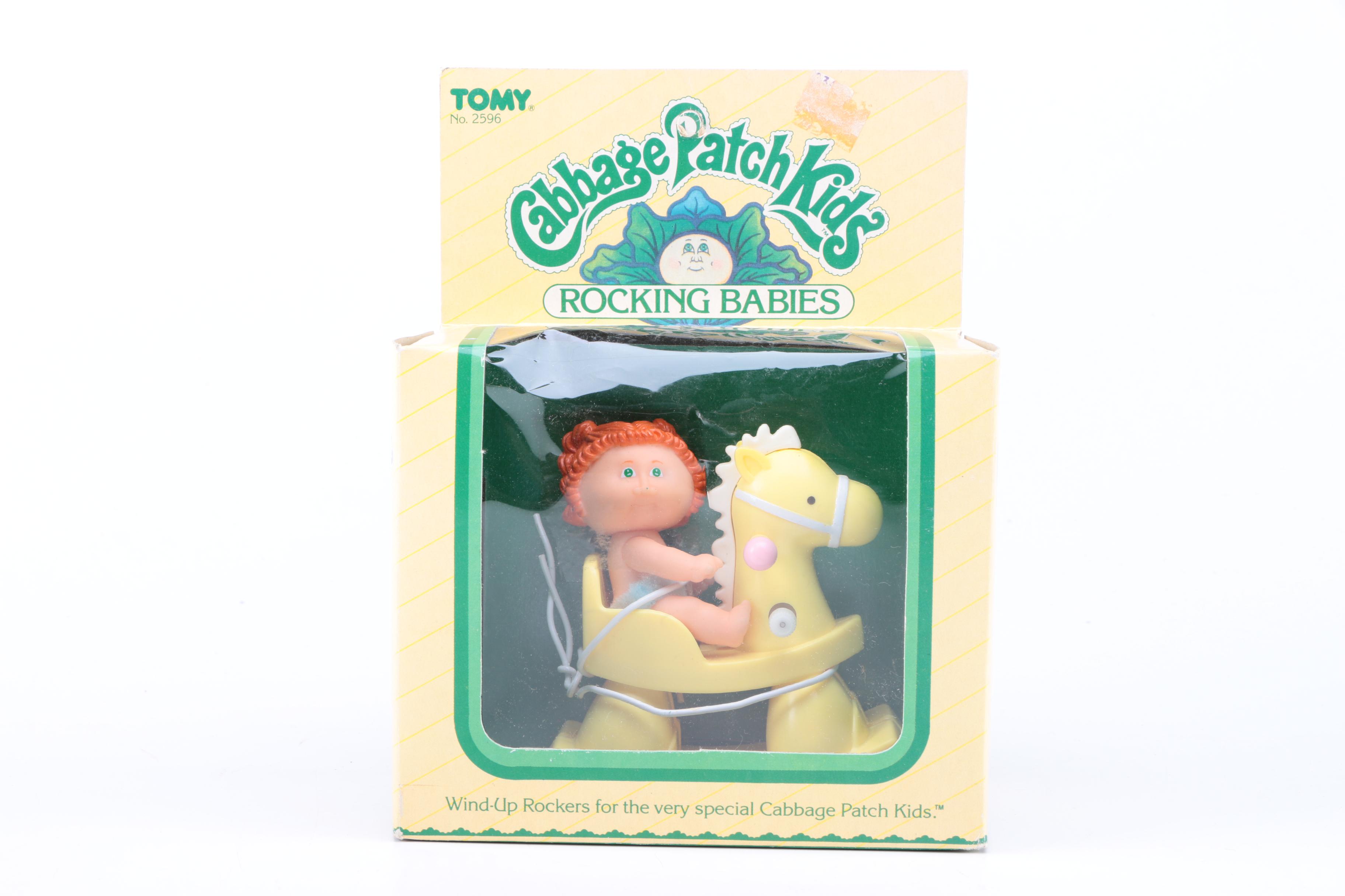 Three 1983 Tomy Cabbage Patch Kids Rocking Babies in Original Boxes