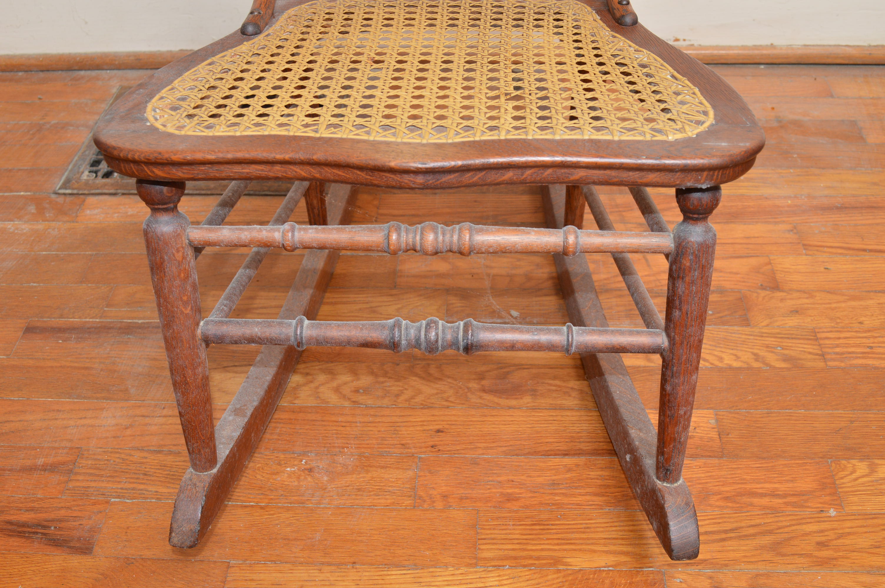 Wood and Cane Seat Rocker