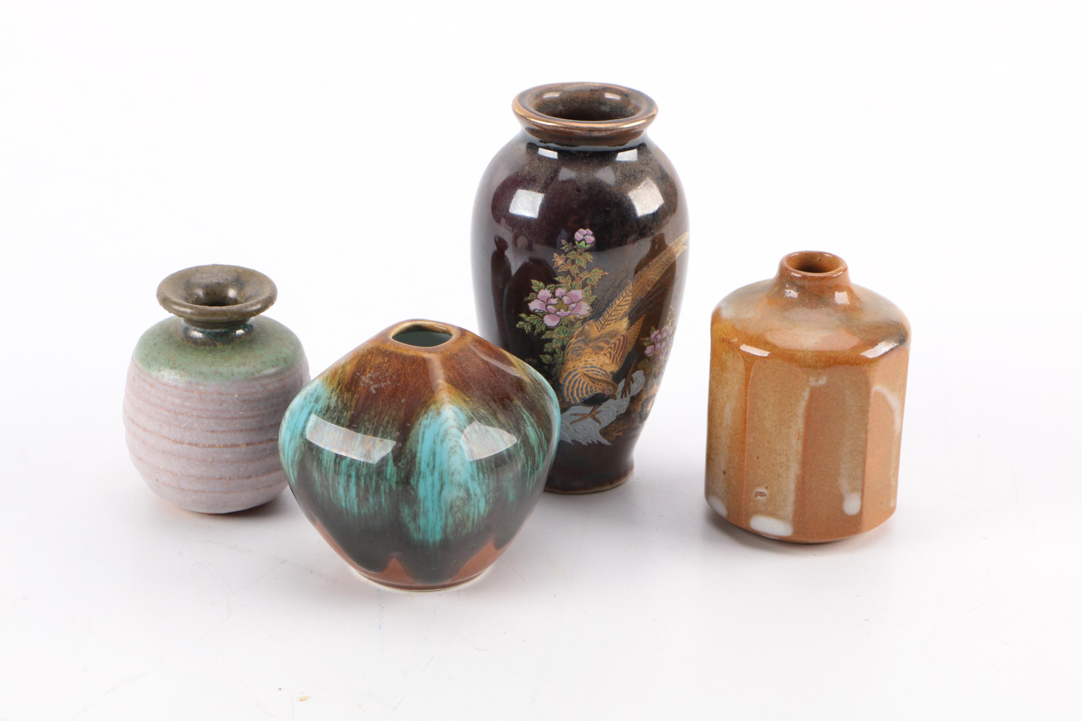 Assortment Of Hand Thrown Stoneware  and Carved Figurines