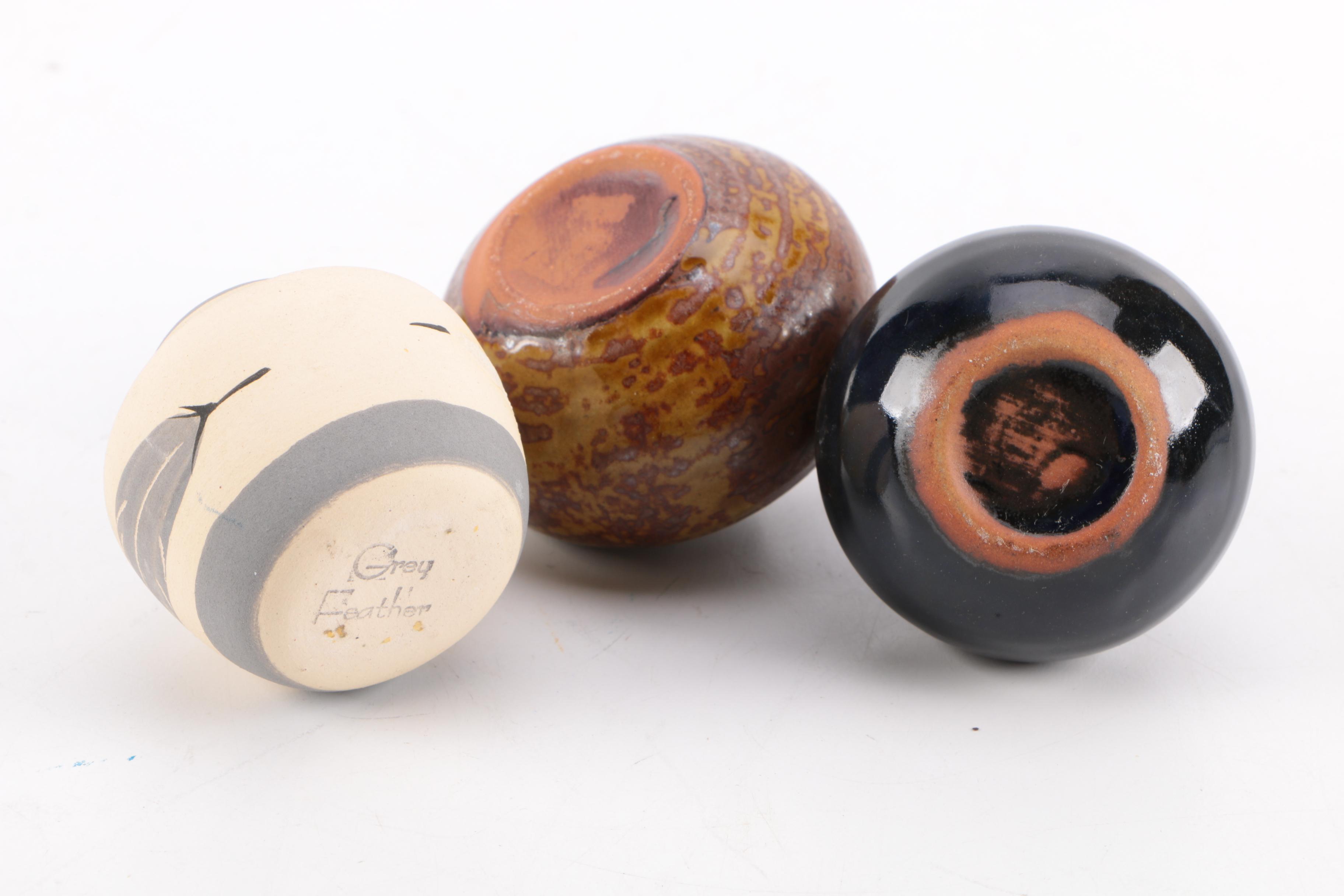 Assortment Of Hand Thrown Stoneware  and Carved Figurines