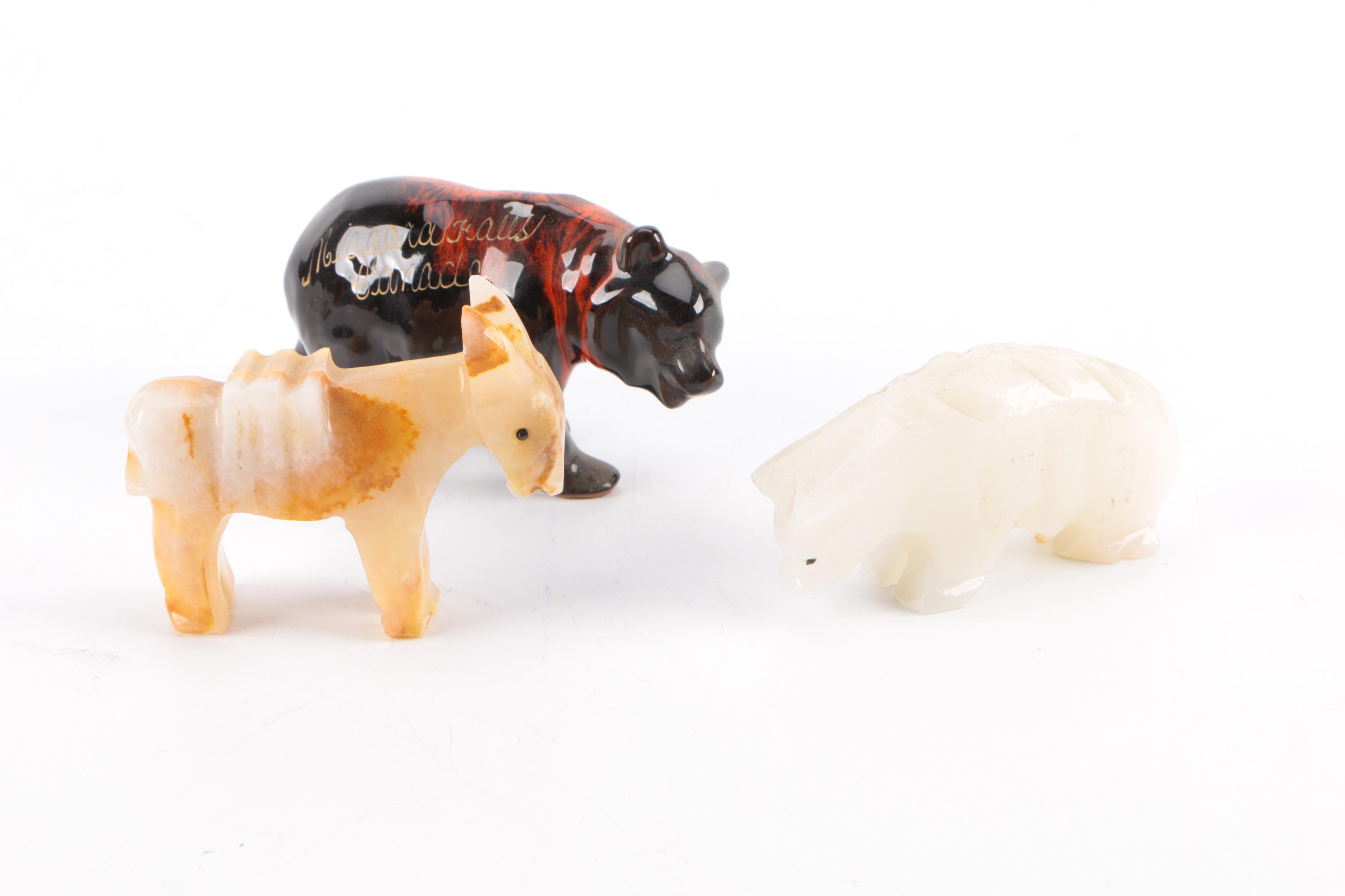 Assortment Of Hand Thrown Stoneware  and Carved Figurines