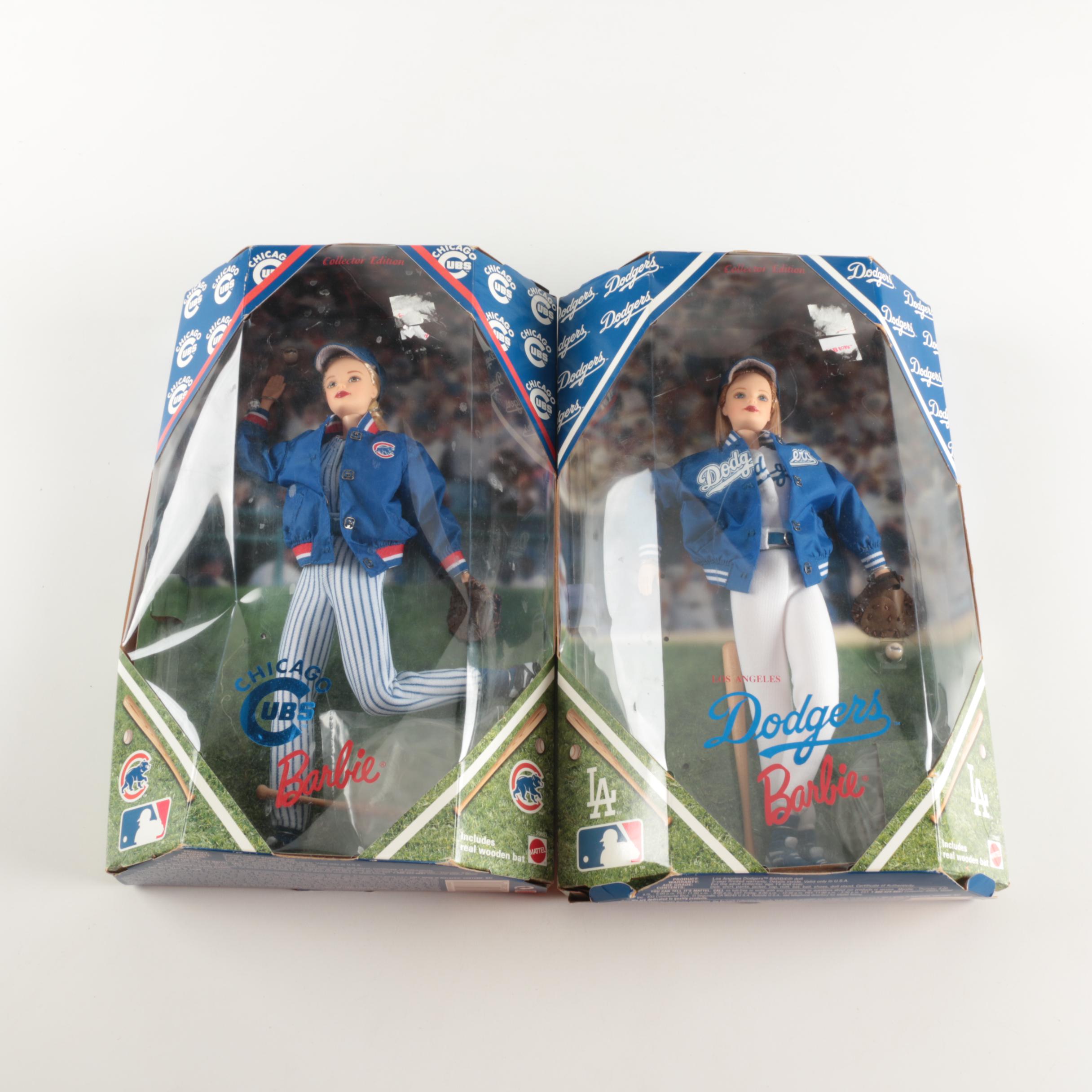 "Chicago Cubs" and "LA Dodgers" Barbie Dolls