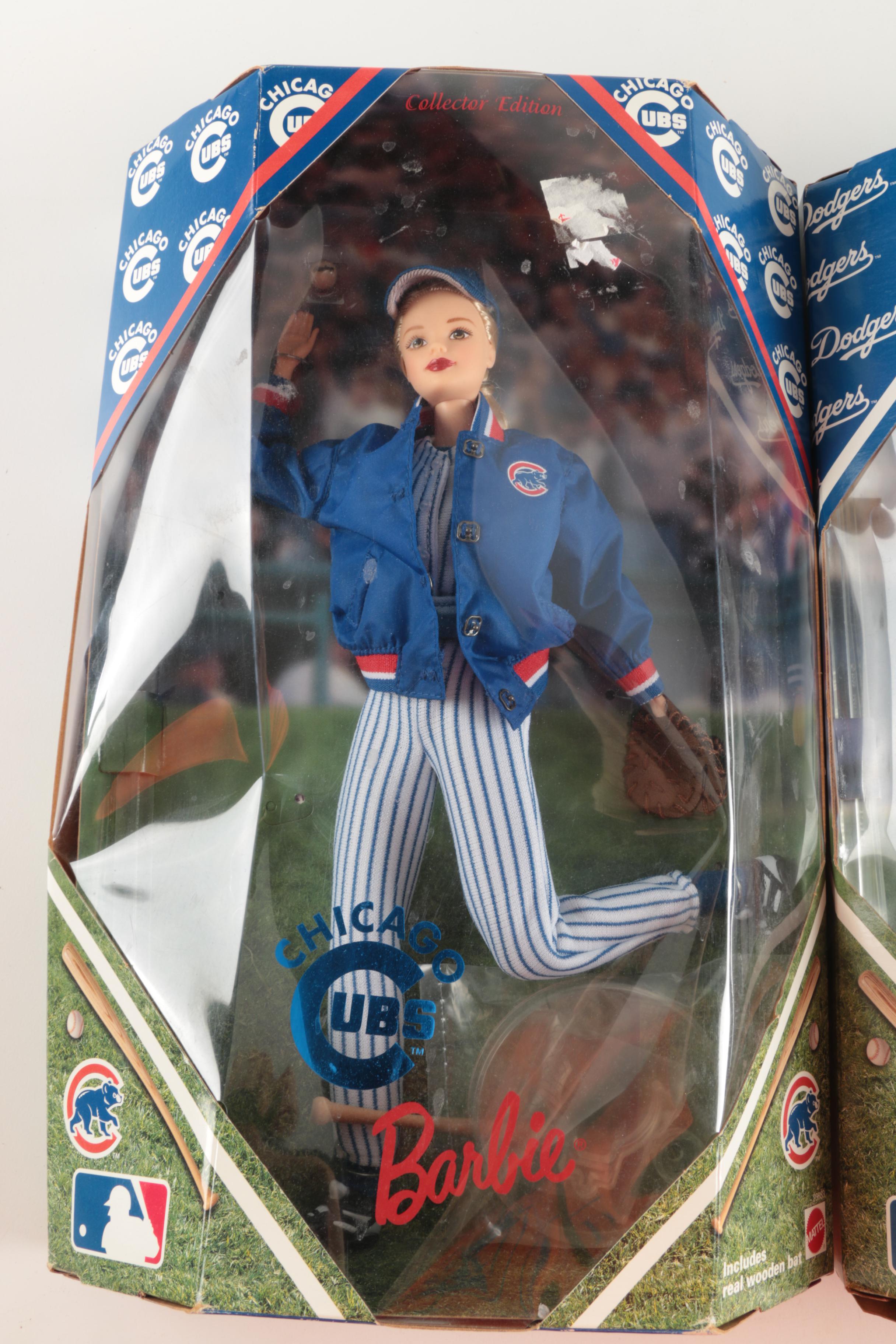 "Chicago Cubs" and "LA Dodgers" Barbie Dolls