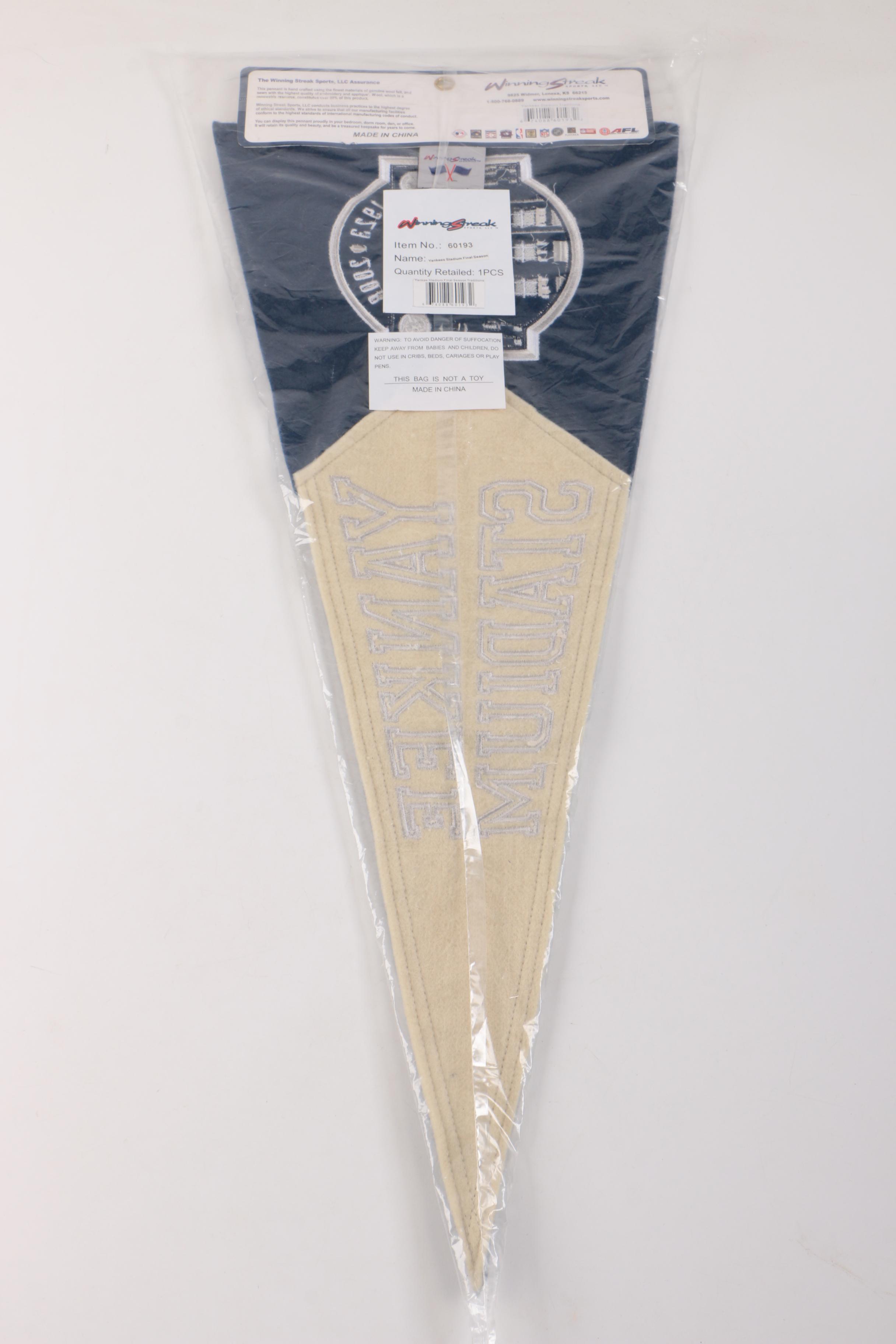 New York Yankee's Stadium Final Season Pennant